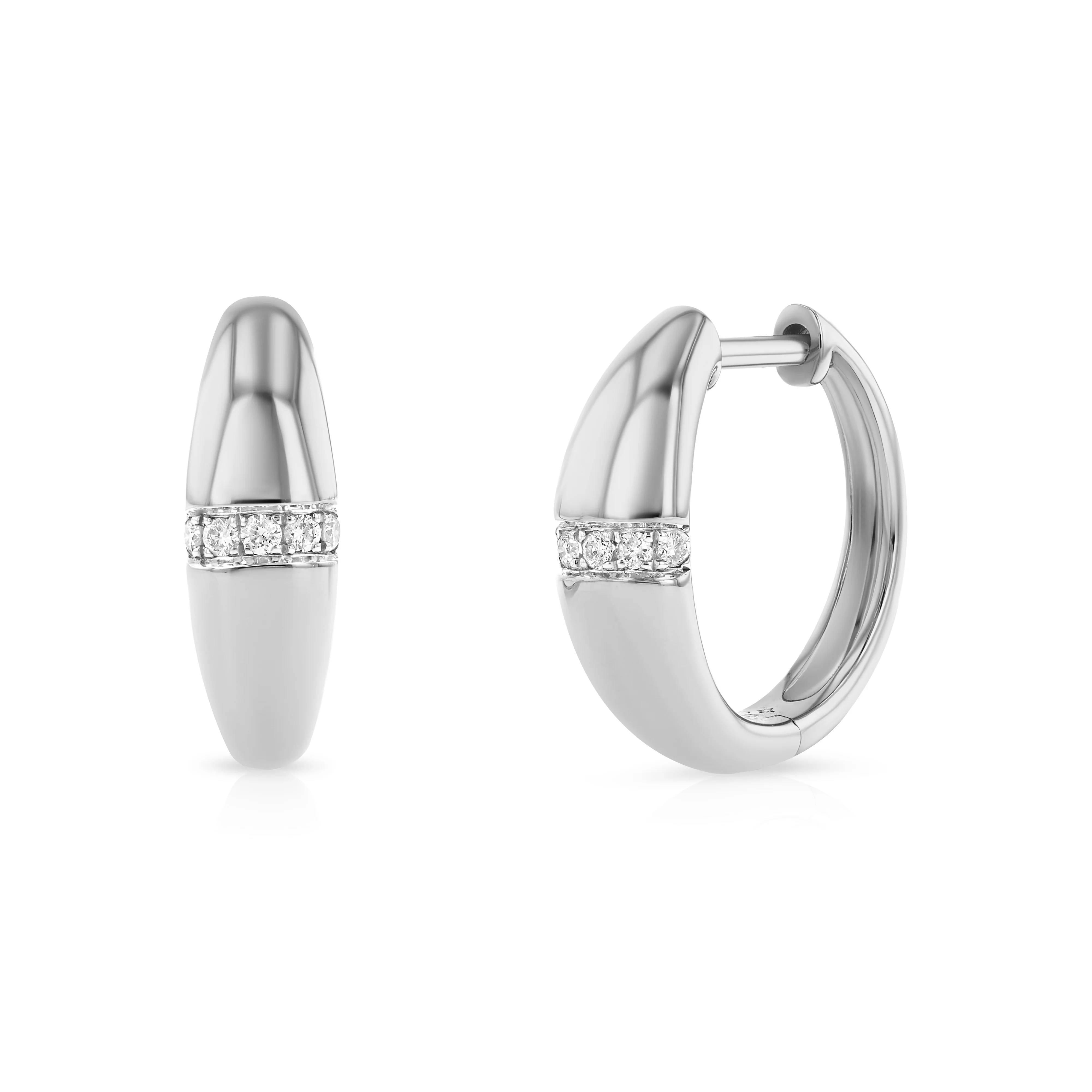 Diamond Line Dome Hoops - Image 4