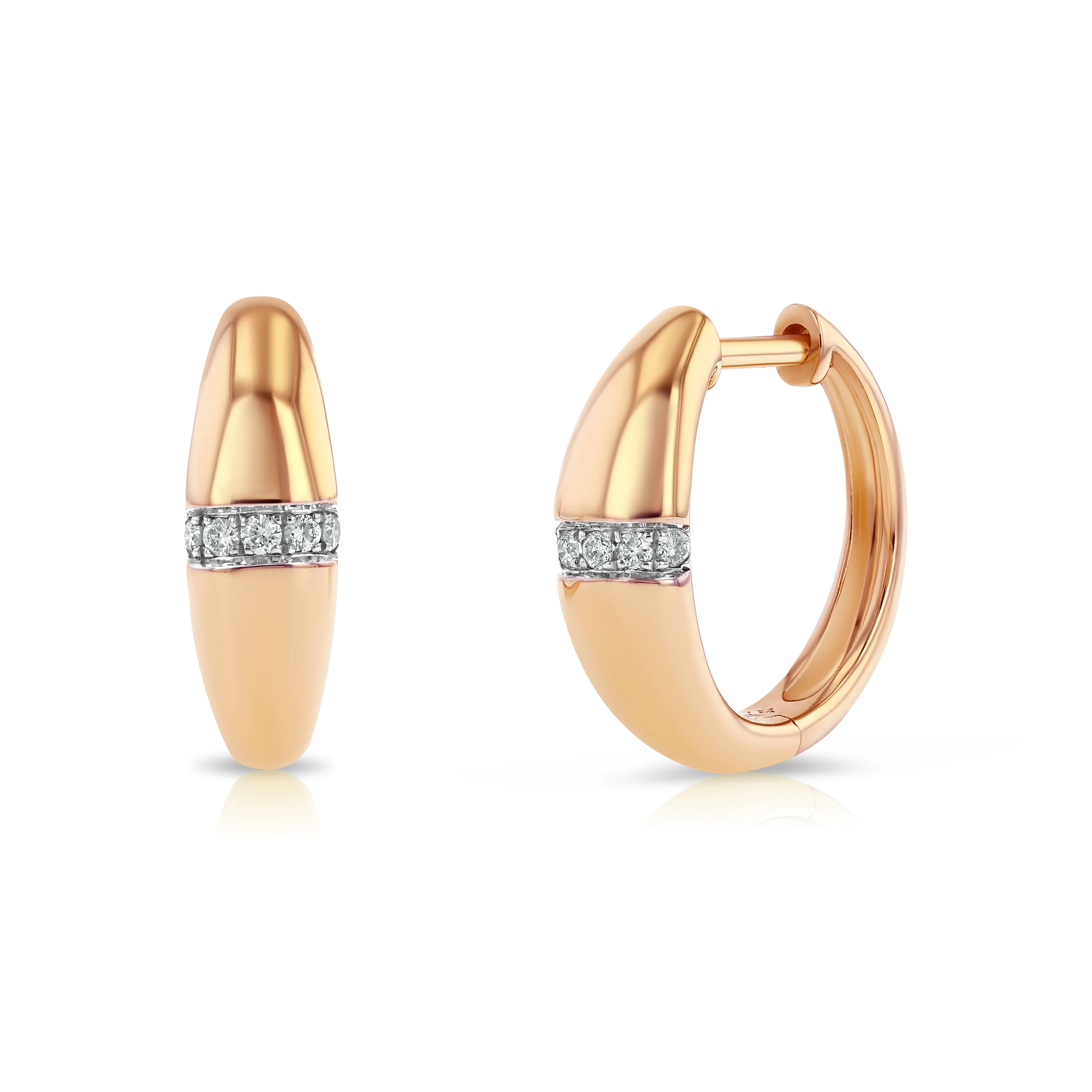 Diamond Line Dome Hoops - Image 5