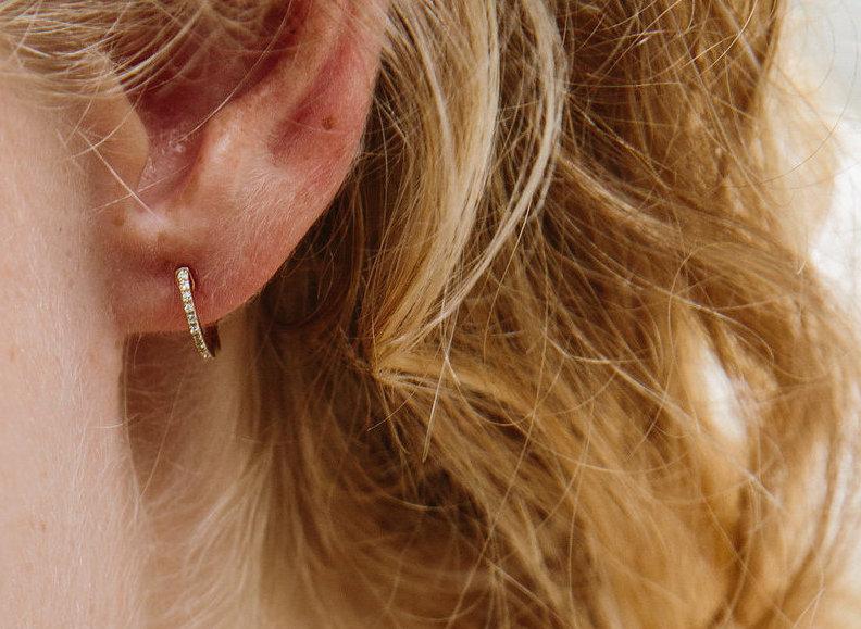 Diamond Pavé Hoops Small - Image 3