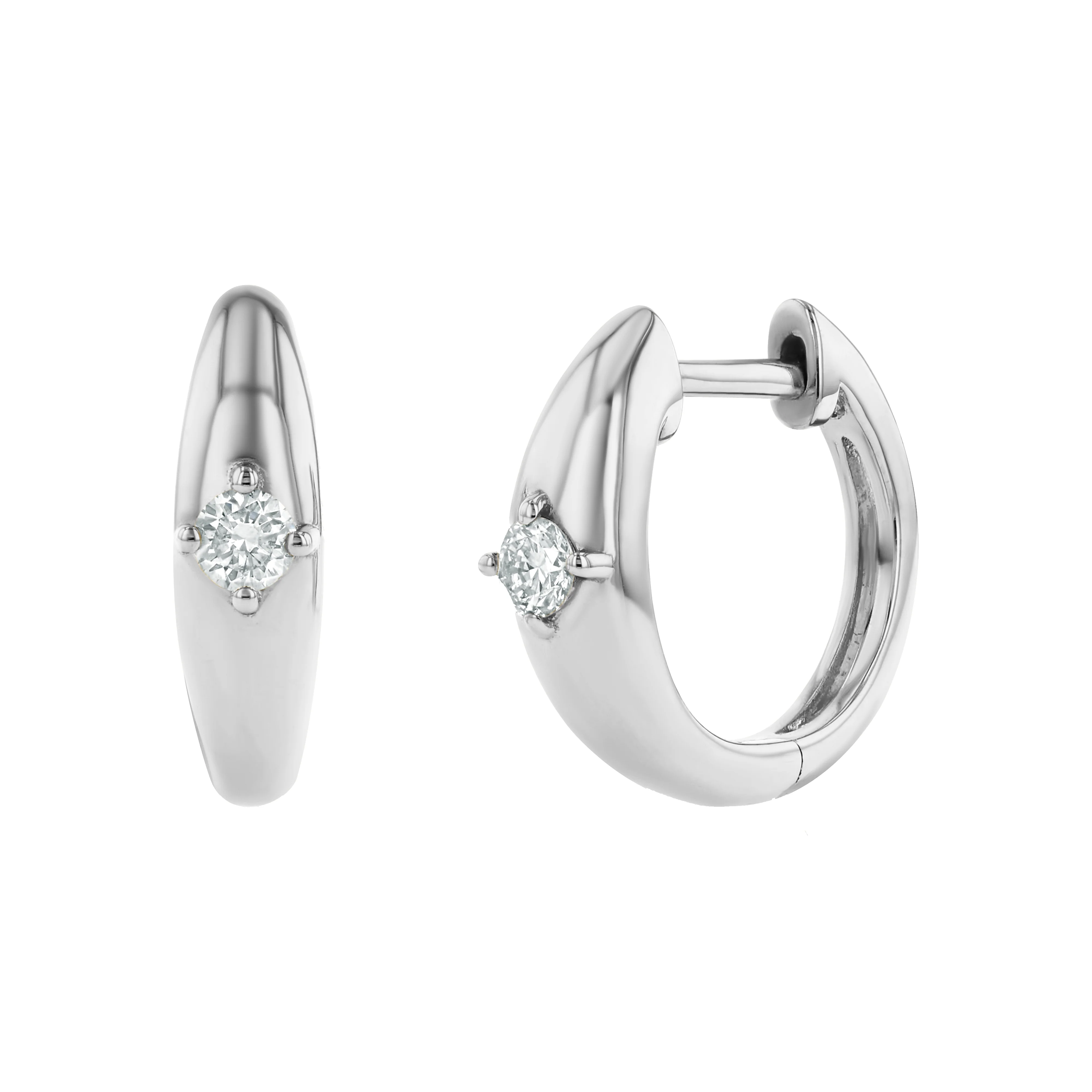 Solitaire Diamond Dome Hoops - Image 5