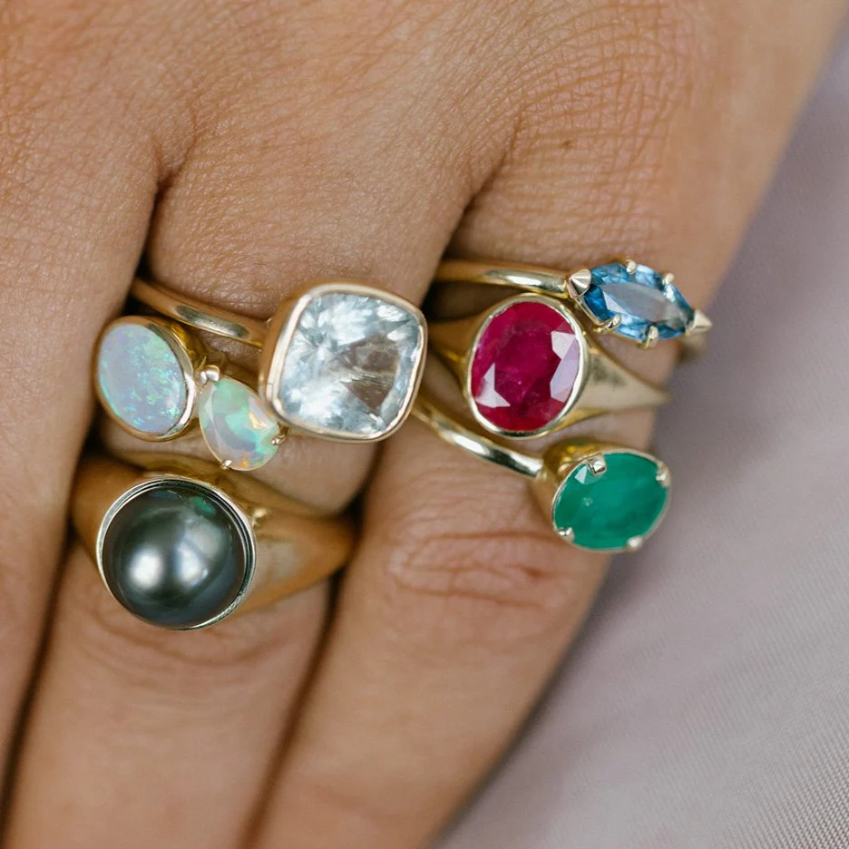 EMERALD AUDREY BIRTHSTONE RING - Image 3