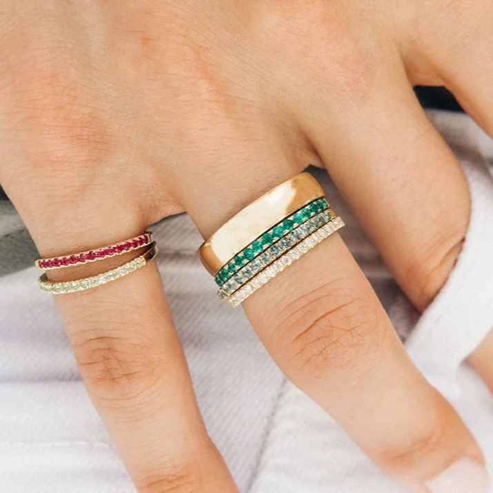 Emerald Pavé Ring - Image 5