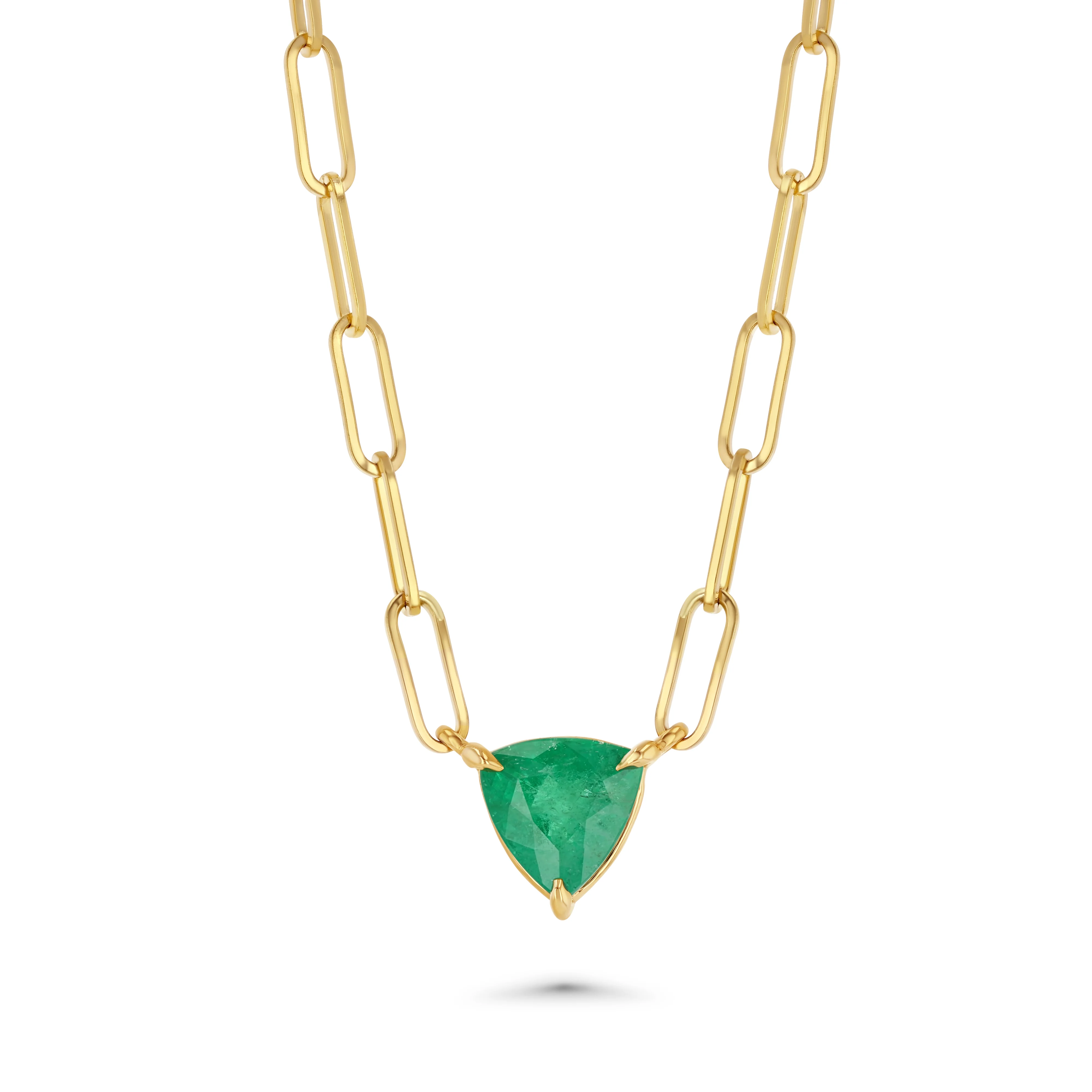 1.96ct Emerald Trilliant Necklace