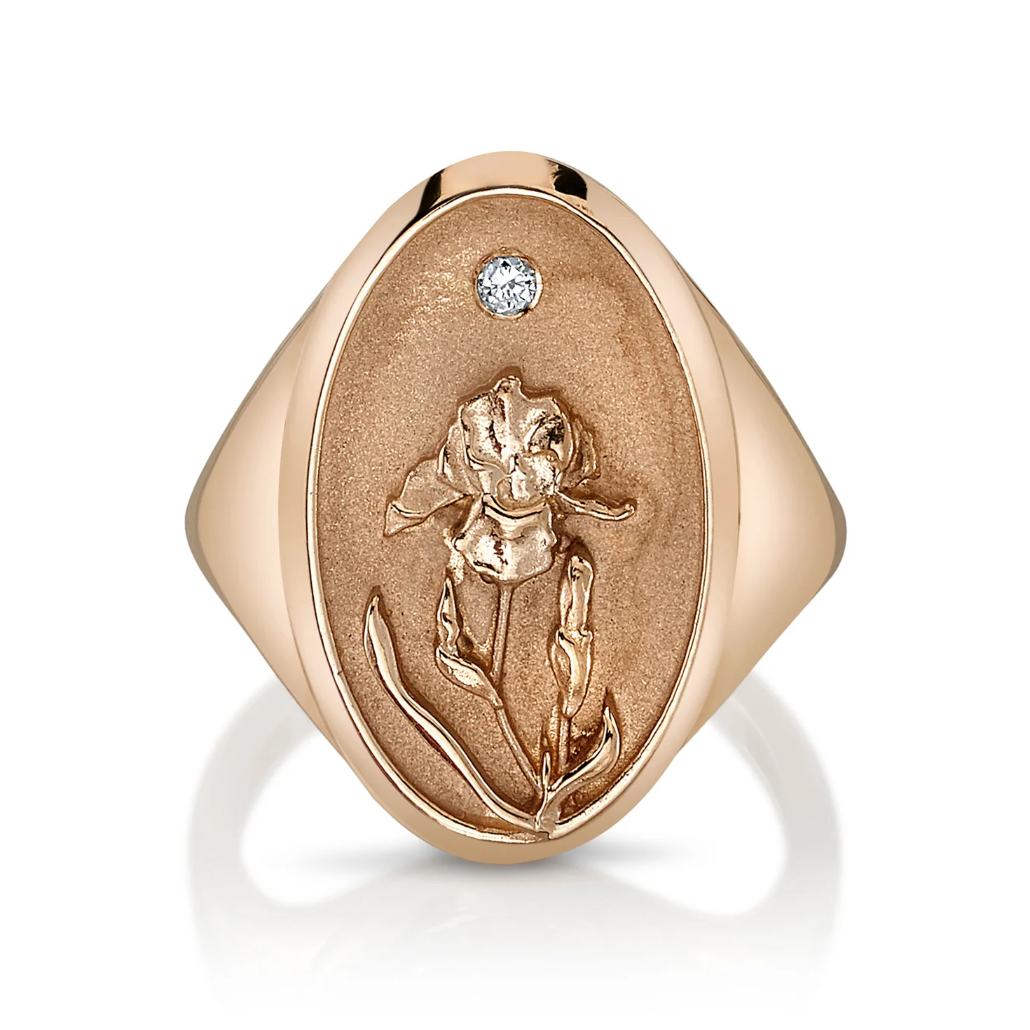 February Birth Flower Signet Ring - Image 4