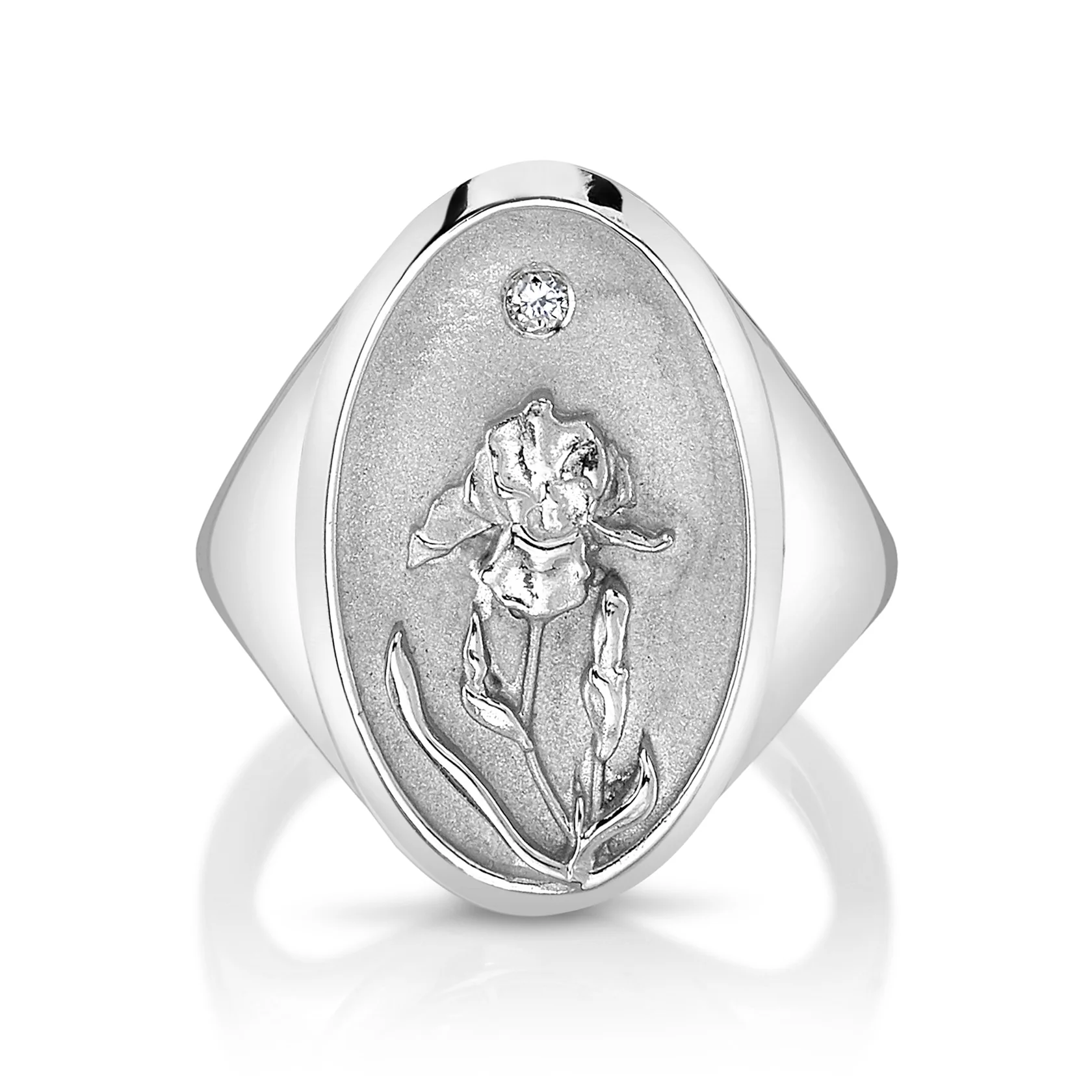 February Birth Flower Signet Ring - Image 5