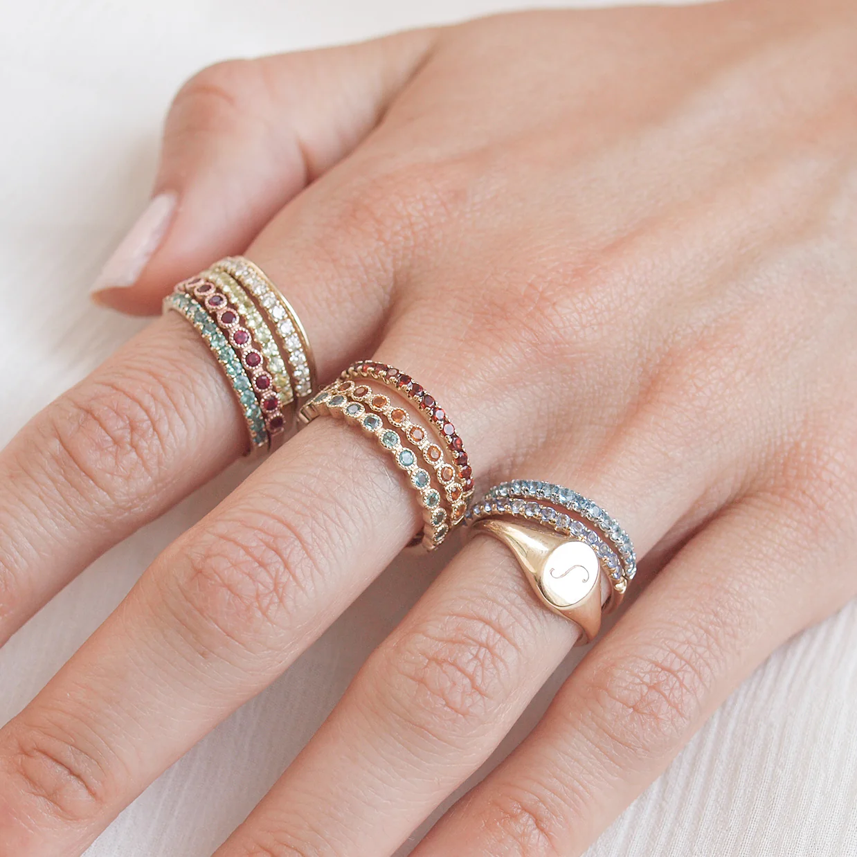 Garnet Pavé Ring - Image 5