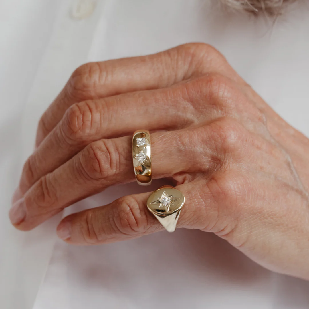 Grand Diamond North Star Signet Ring - Image 5