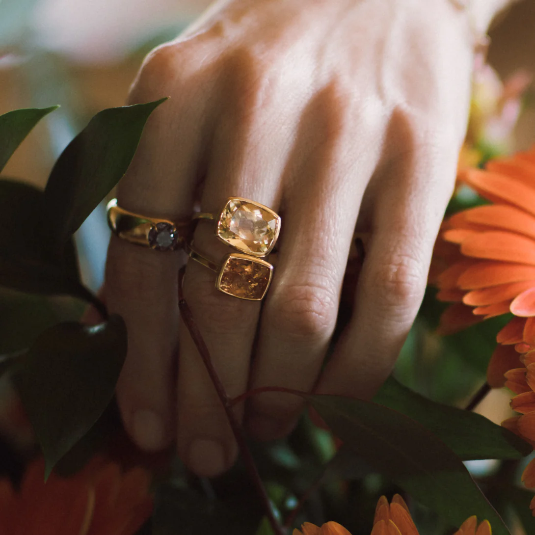 Imperial Topaz Bezel Set Ring - Image 2