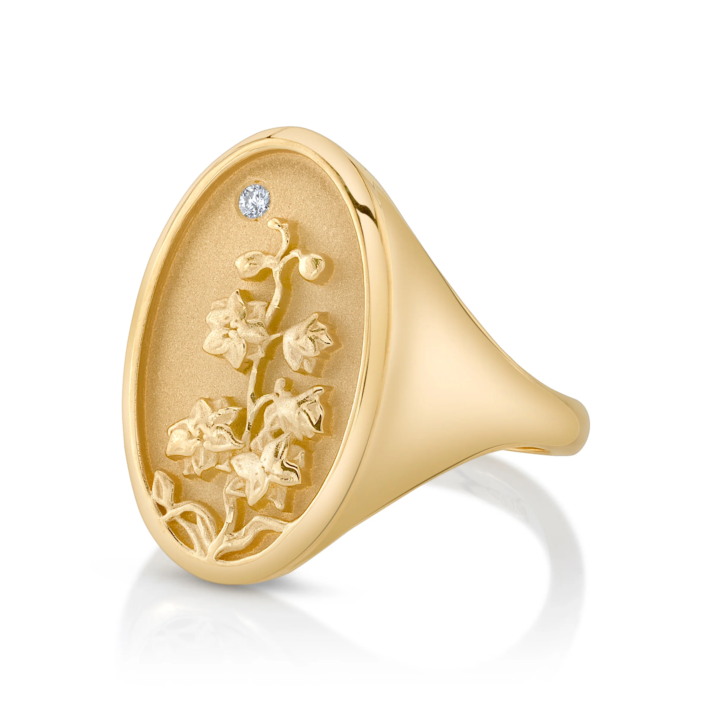 July Birth Flower Signet Ring - Image 2