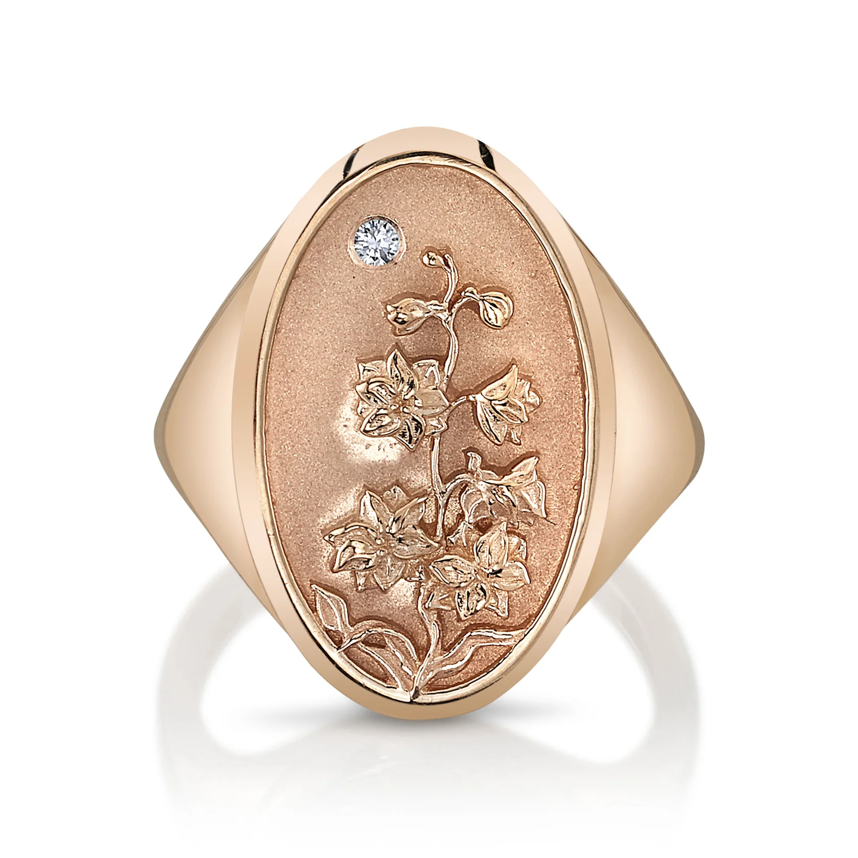 July Birth Flower Signet Ring - Image 4