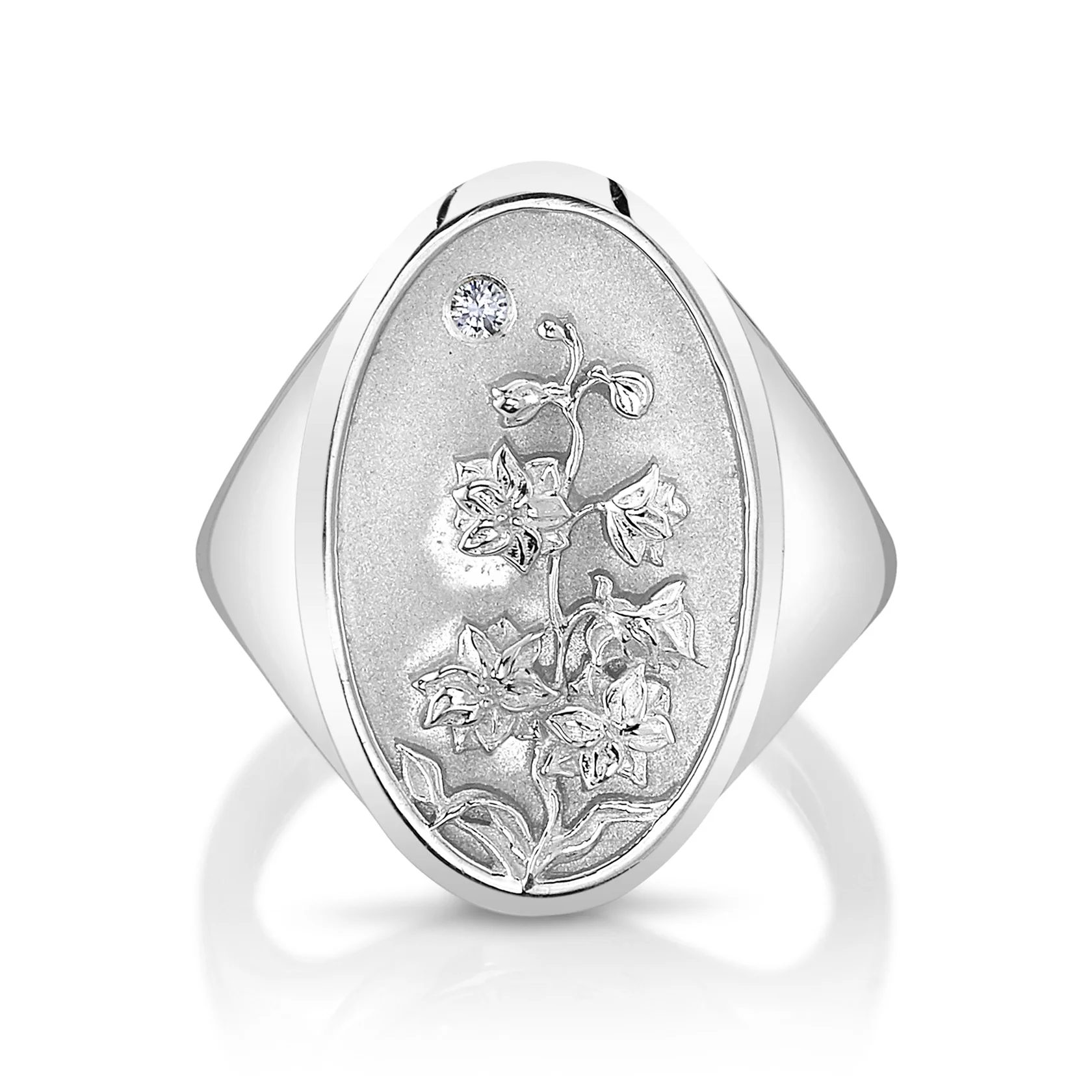 July Birth Flower Signet Ring - Image 5