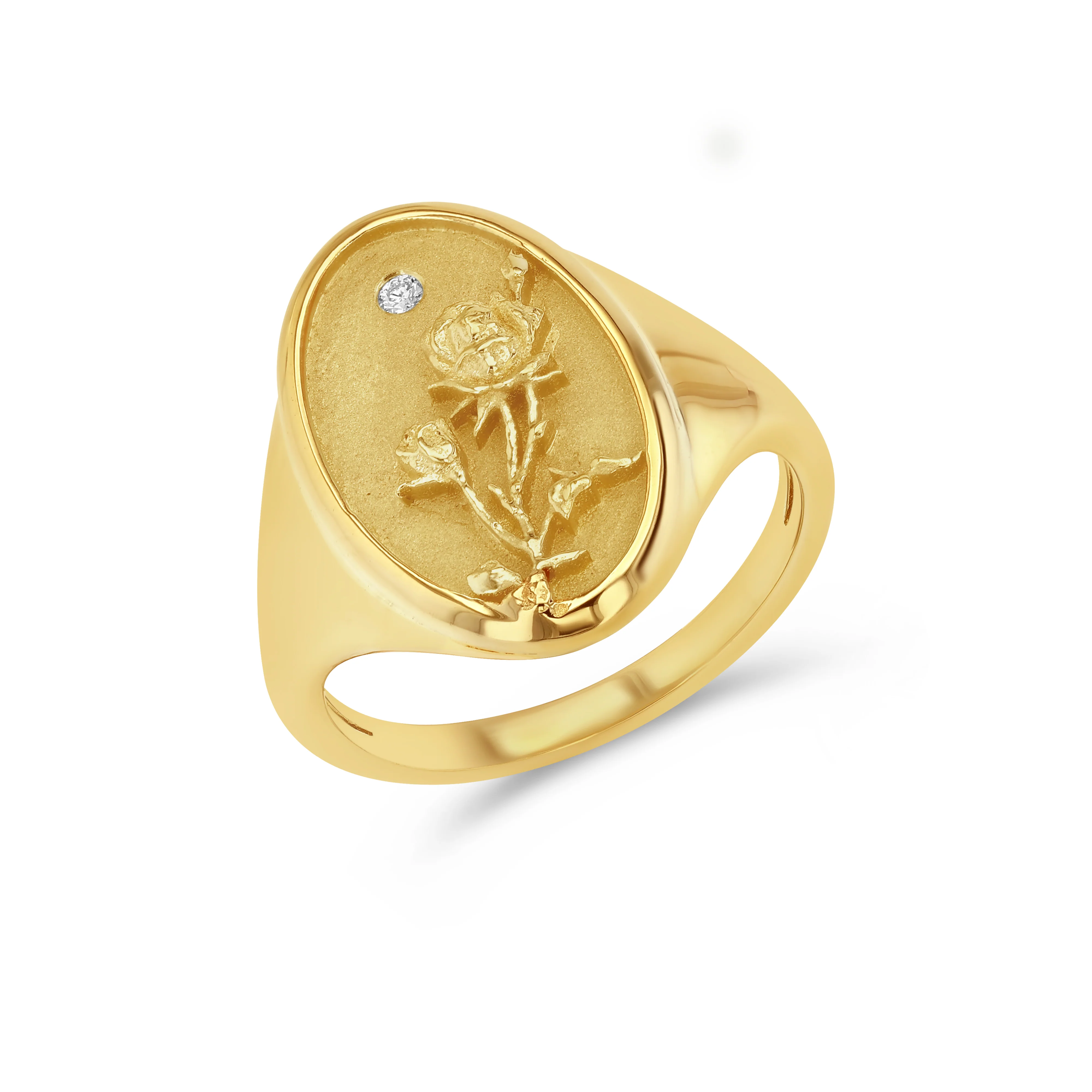 June Birth Flower Signet Ring
