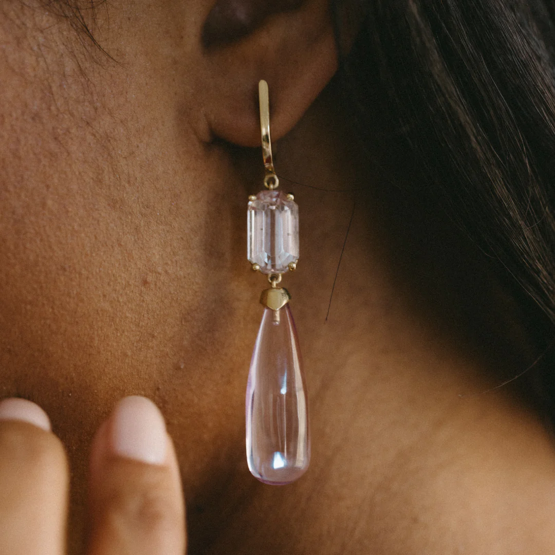 Kunzite Double Drop Earrings - Image 4