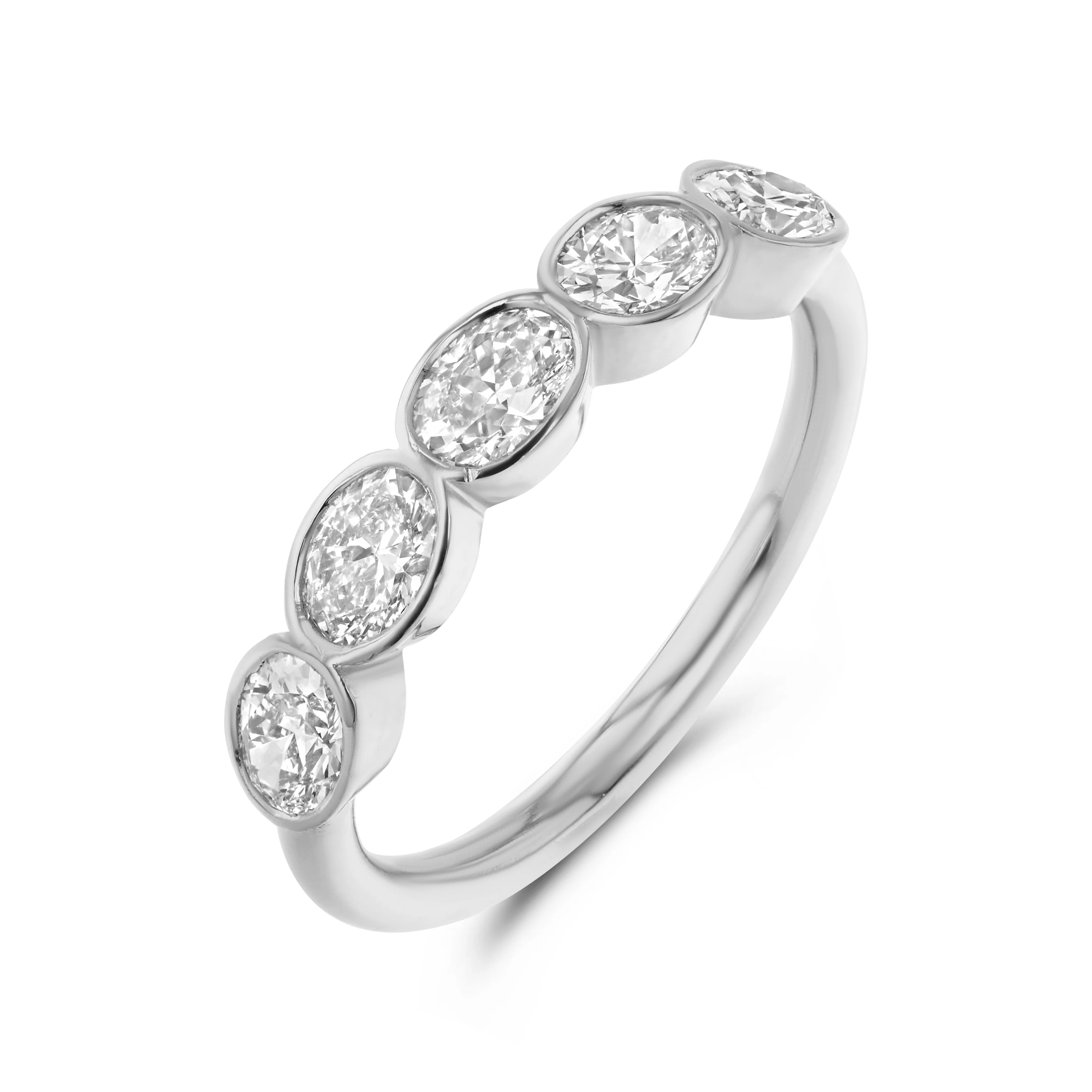 Diamond Oval Bezel Ring - Image 3