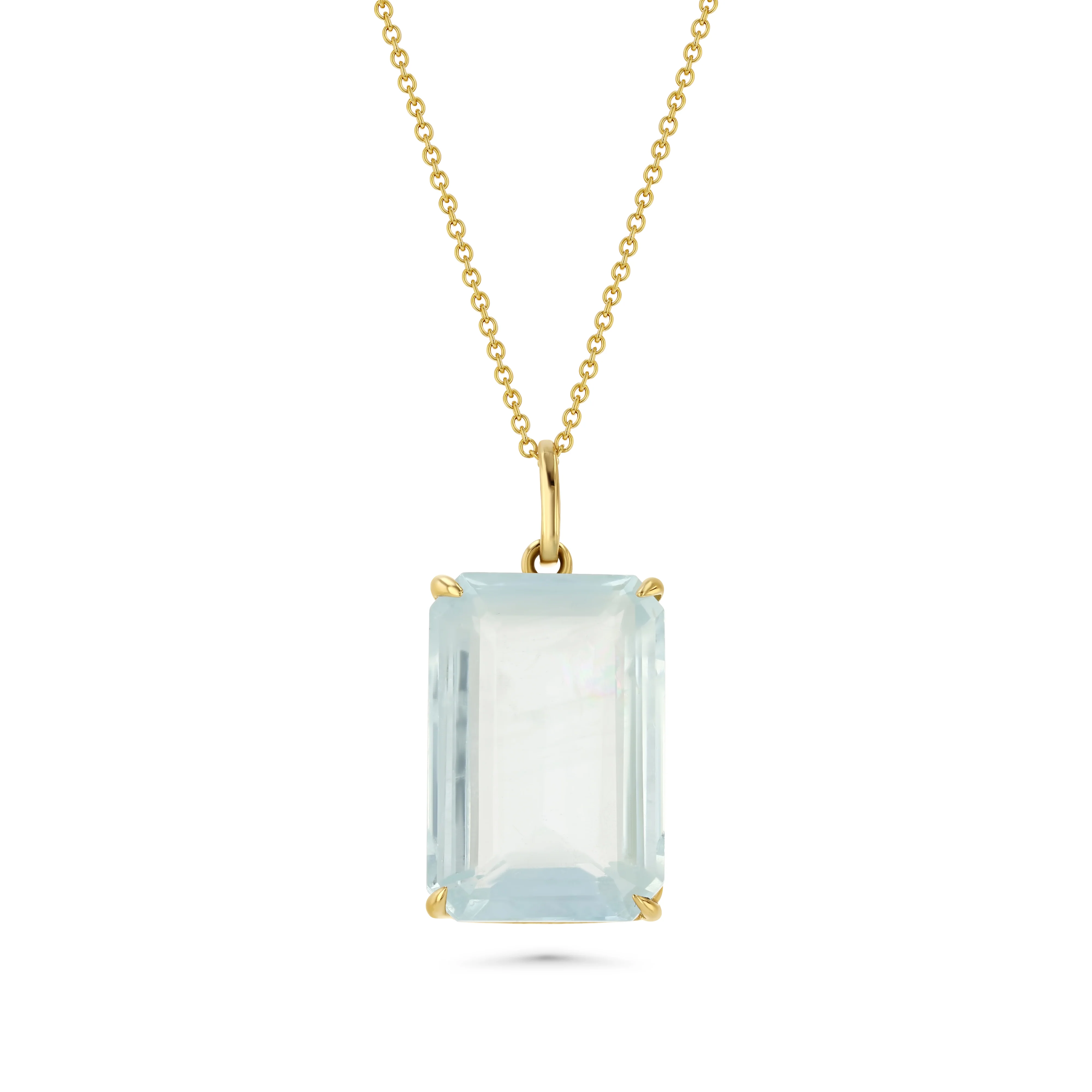 LARGE AQUAMARINE PRONG SET CHARM