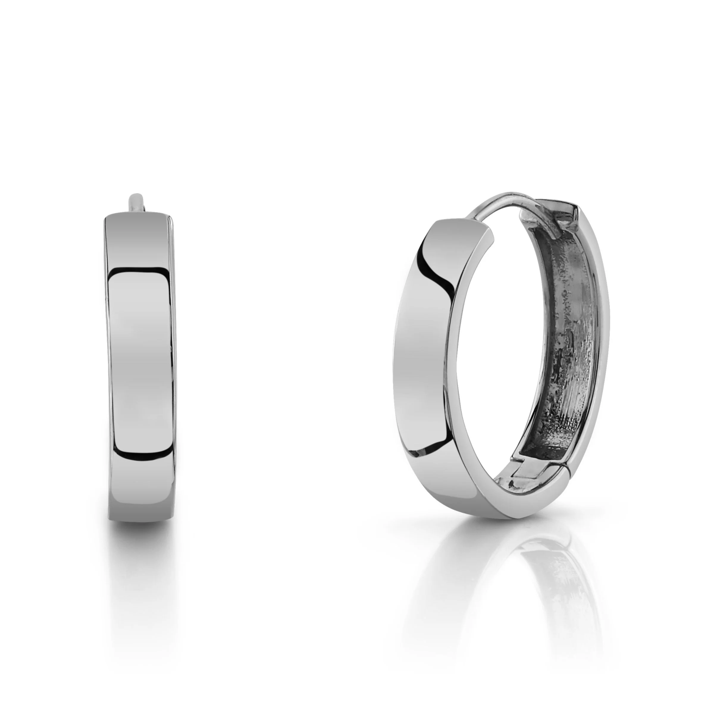 Large Flat Gold Hoops - Image 3