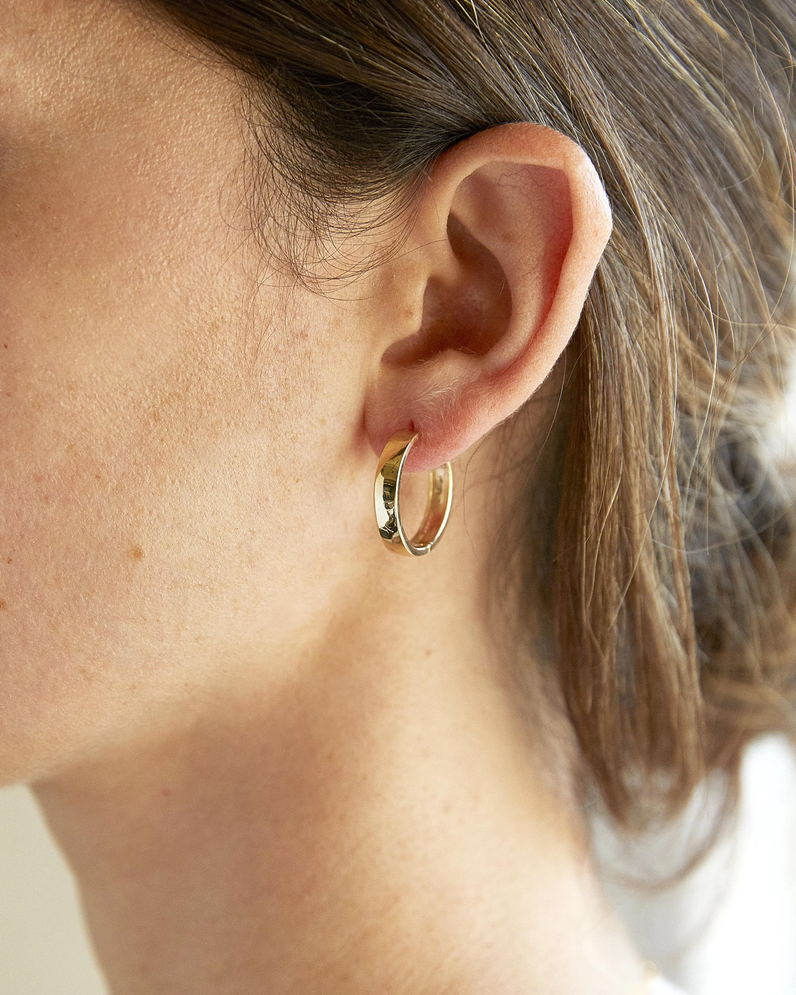 Large Flat Gold Hoops - Image 5