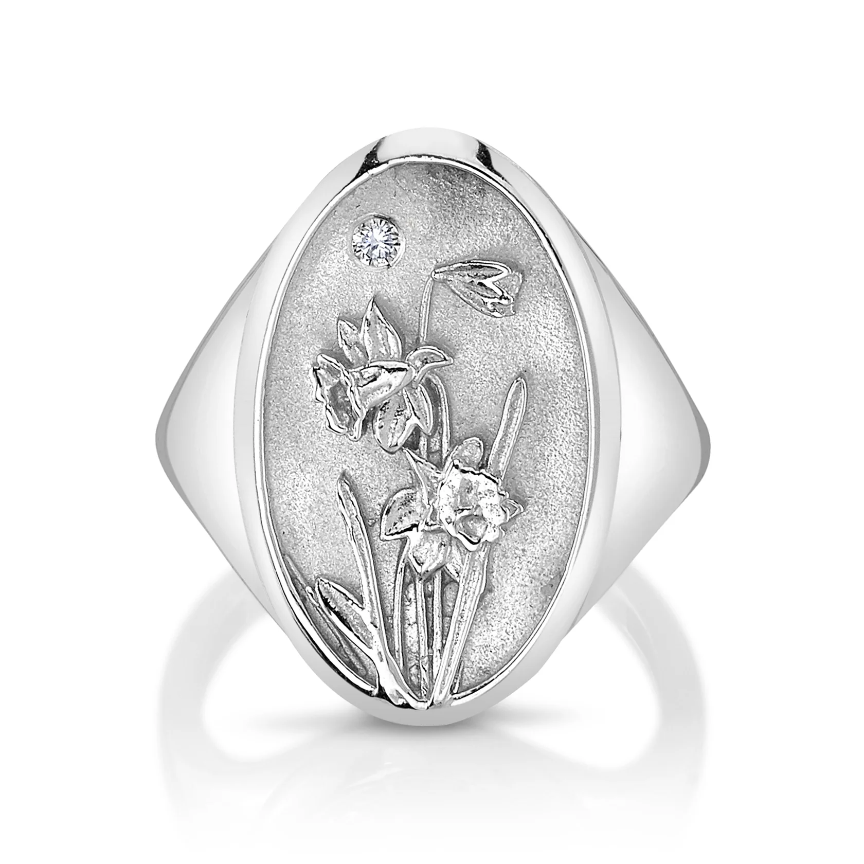 March Birth Flower Signet Ring - Image 6