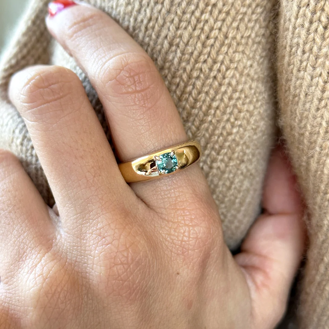 Mini Teal Tourmaline Cloud Ring - Image 2