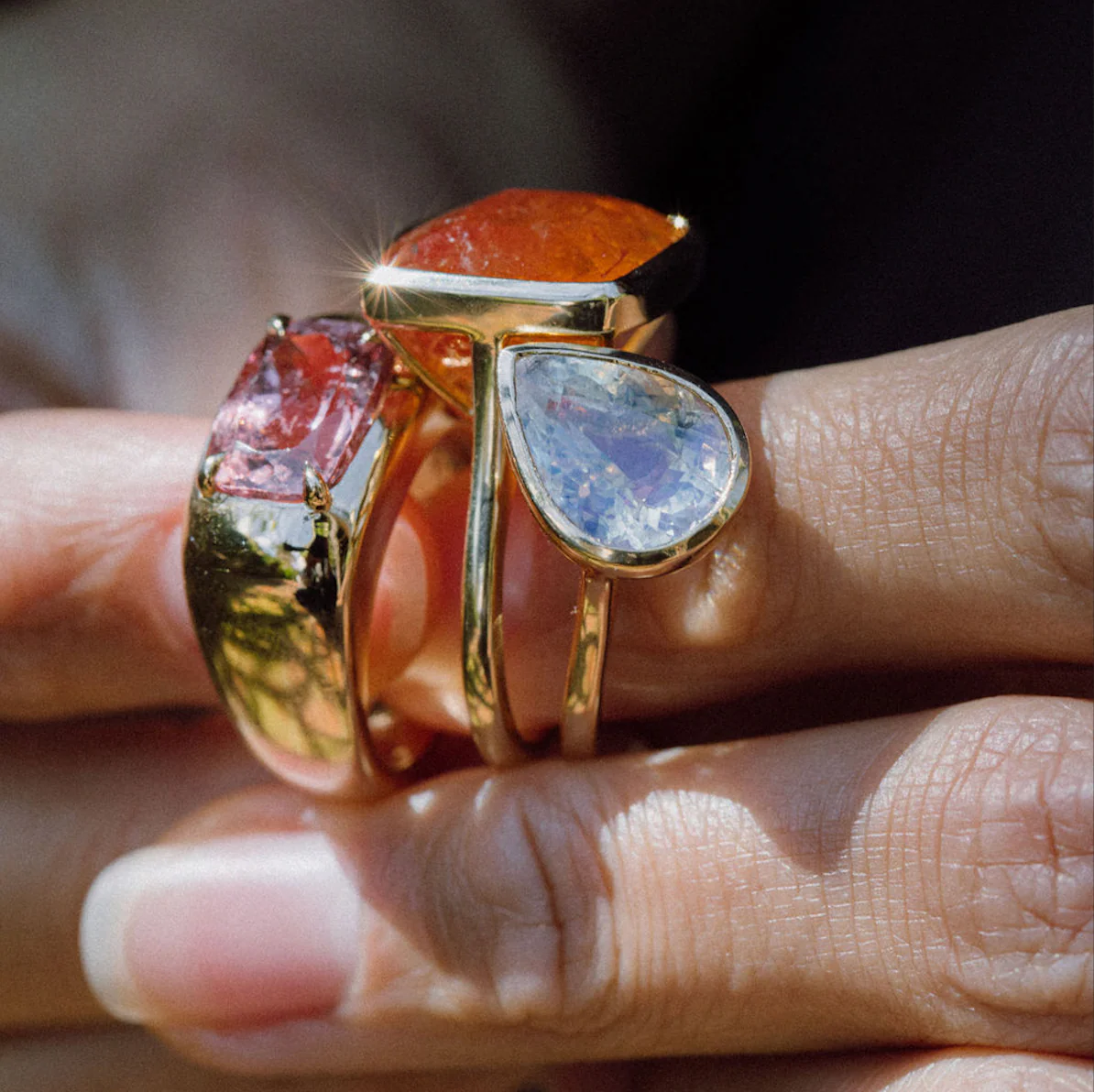 MOONSTONE TILTED BEZEL RING - Image 2