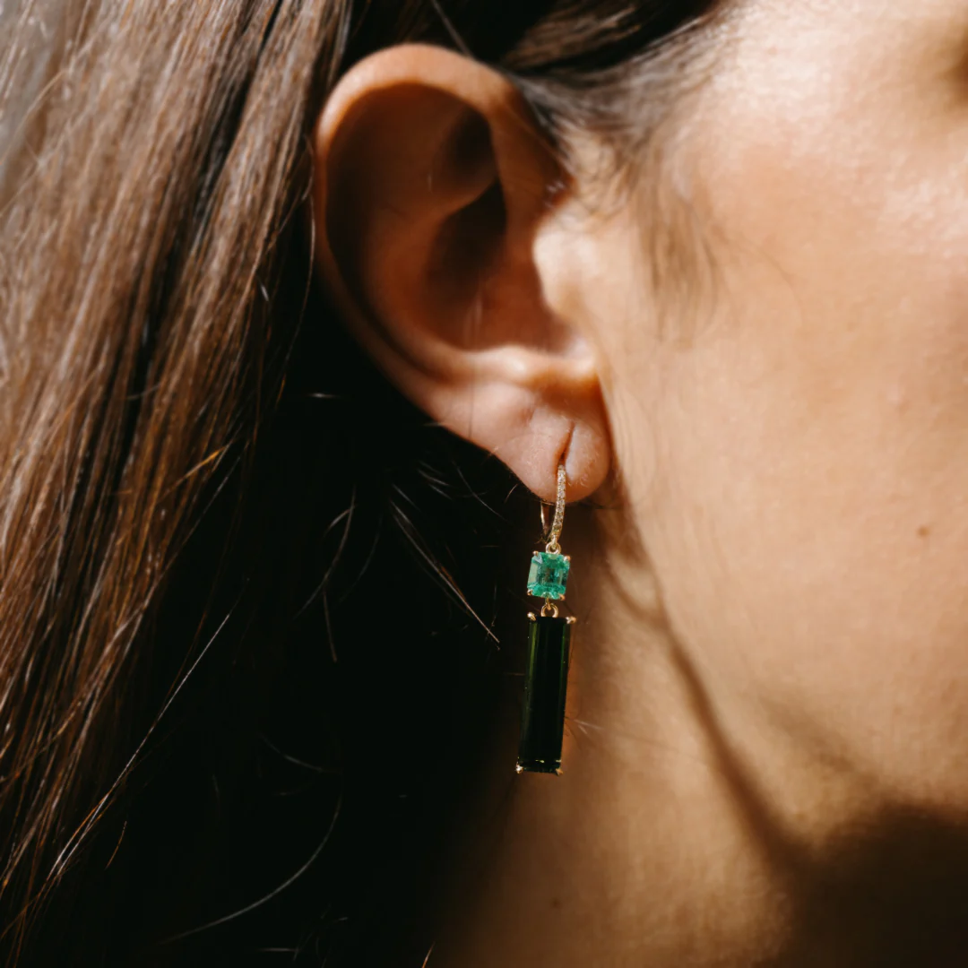 Muzo Emerald & Tourmaline Drops - Image 2
