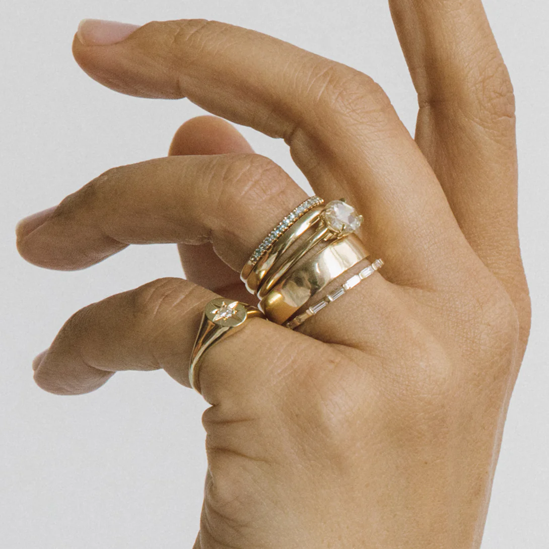 Diamond North Star Signet Ring - Image 3