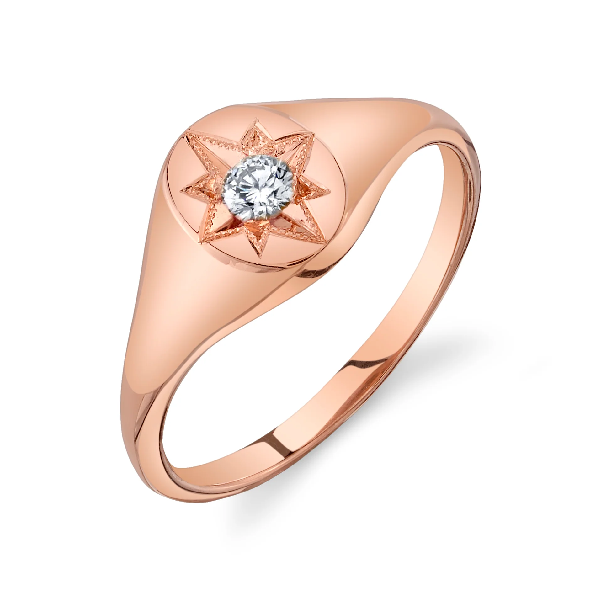 Diamond North Star Signet Ring - Image 5