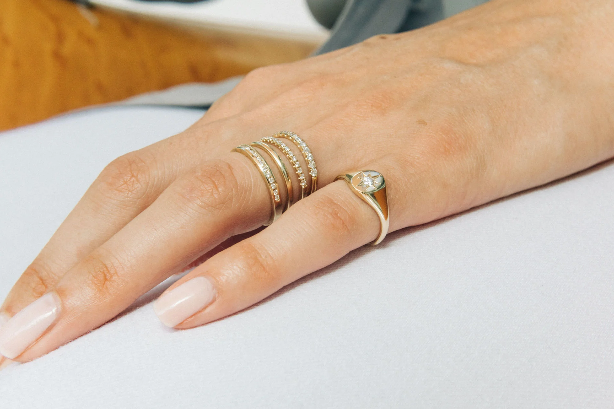 Diamond North Star Signet Ring - Image 7
