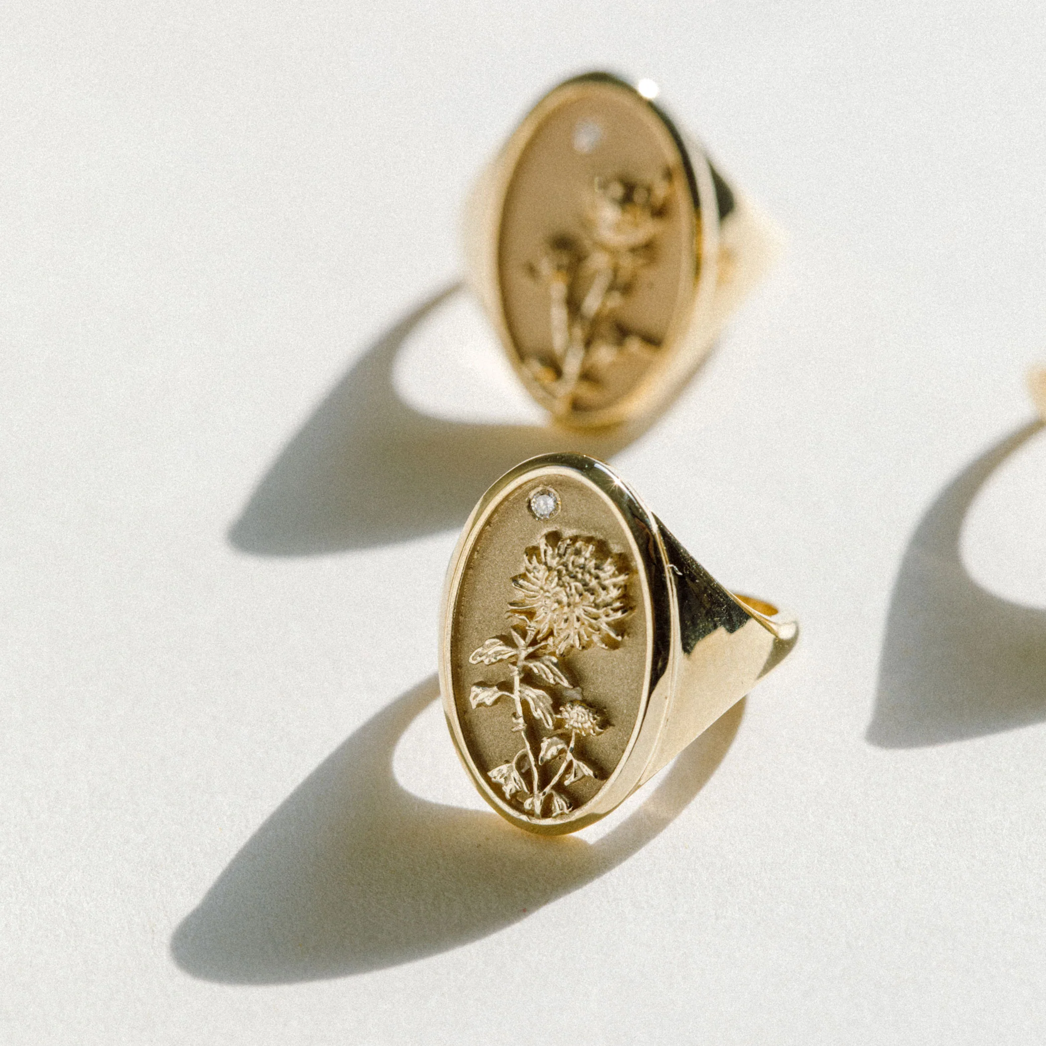 November Birth Flower Signet Ring - Image 4
