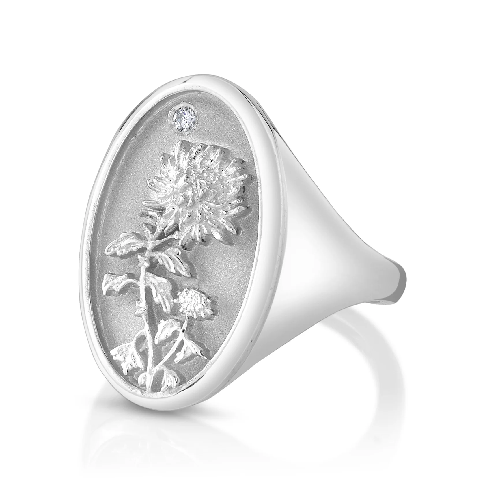 November Birth Flower Signet Ring - Image 6