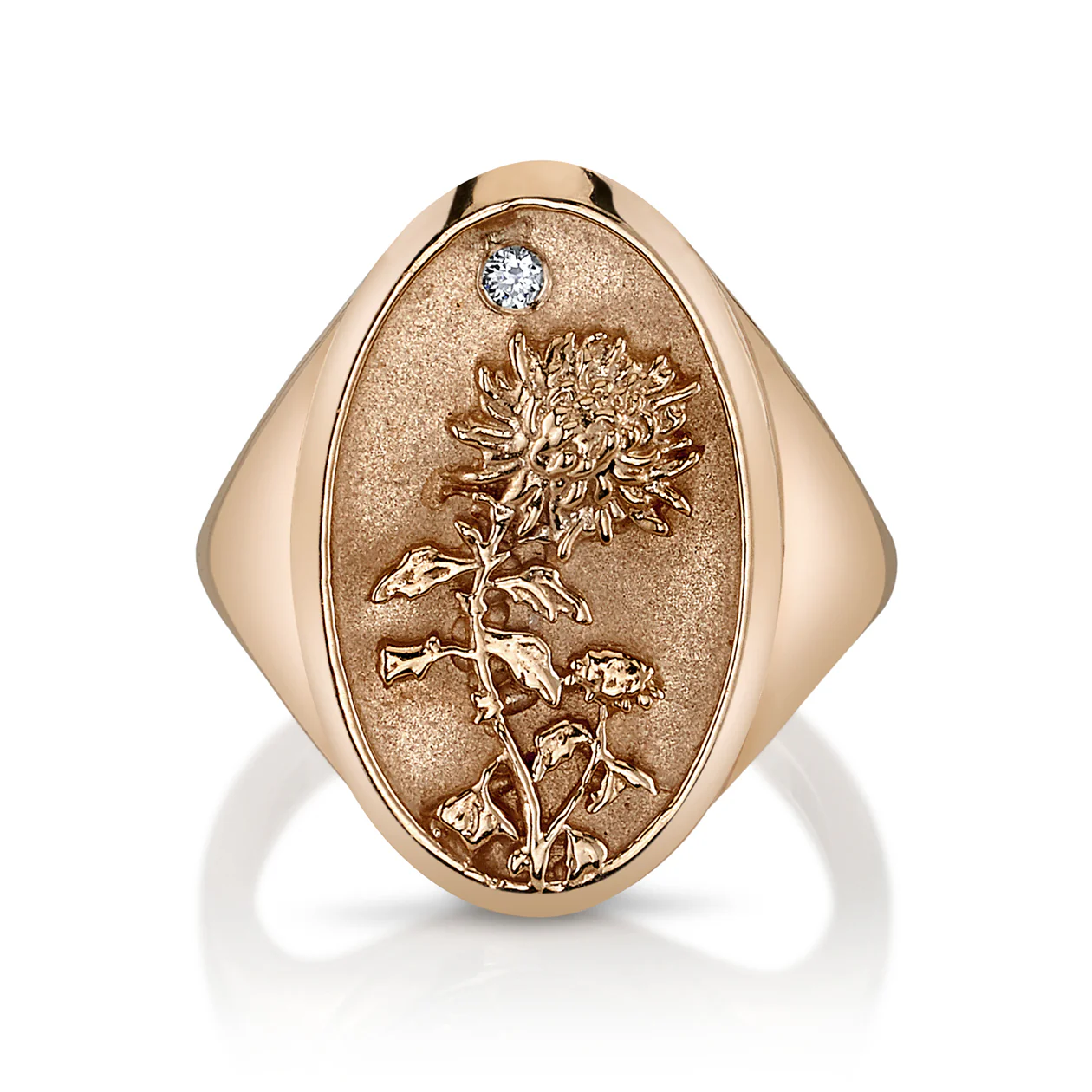 November Birth Flower Signet Ring - Image 7