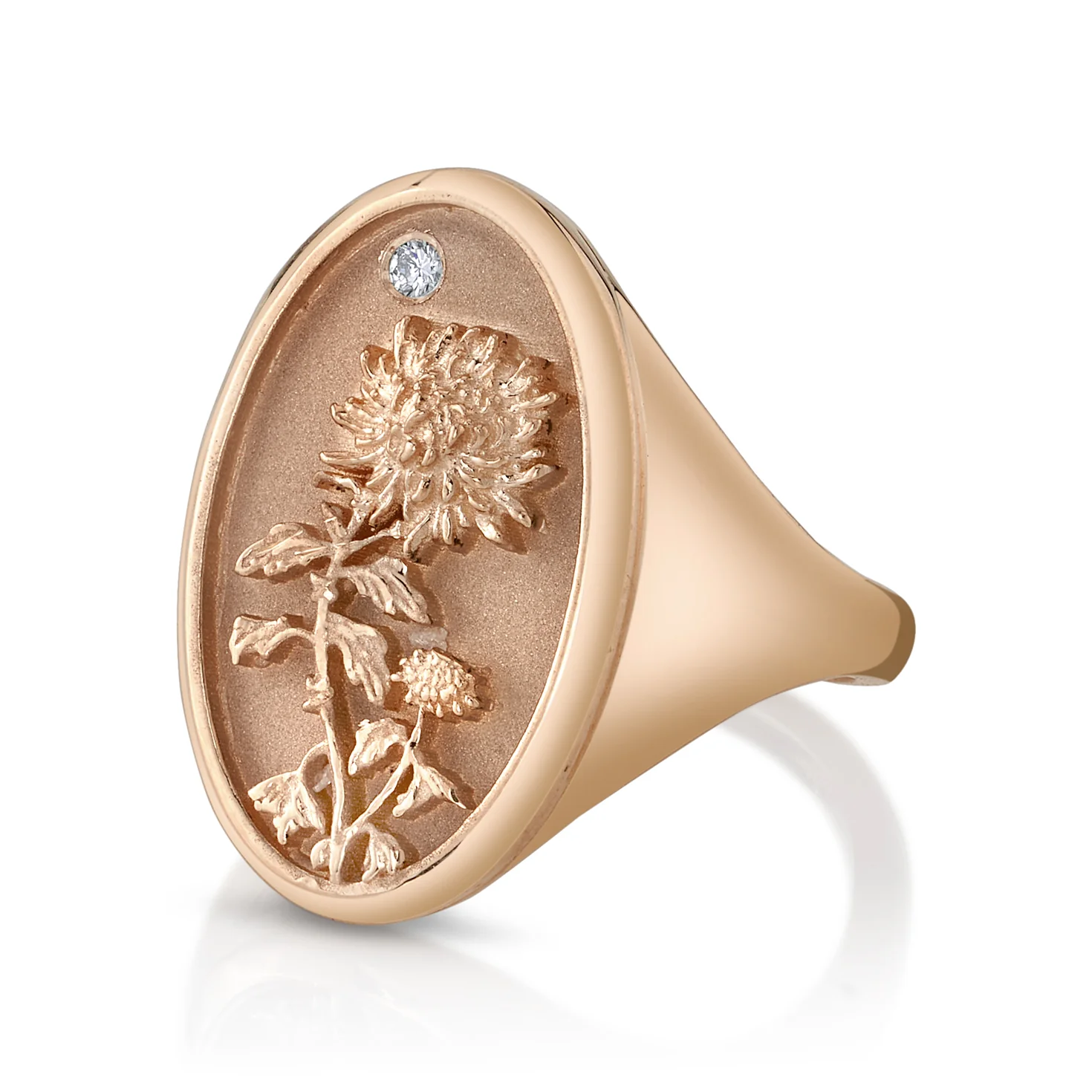 November Birth Flower Signet Ring - Image 8