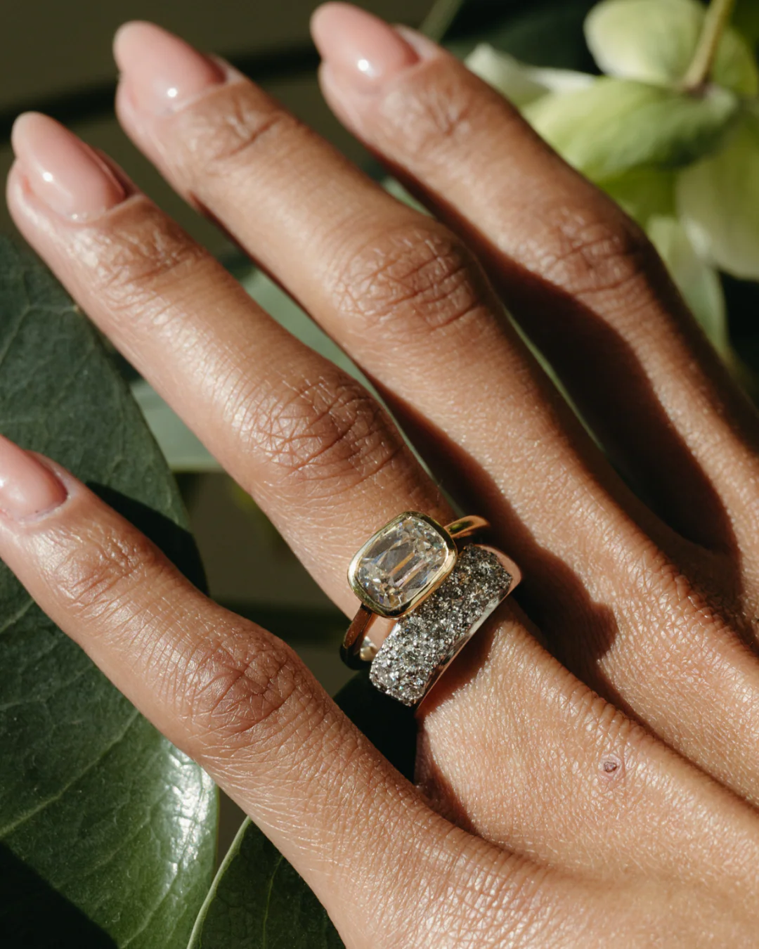 OLD MINE CUT LAB DIAMOND BEZEL RING - Image 2