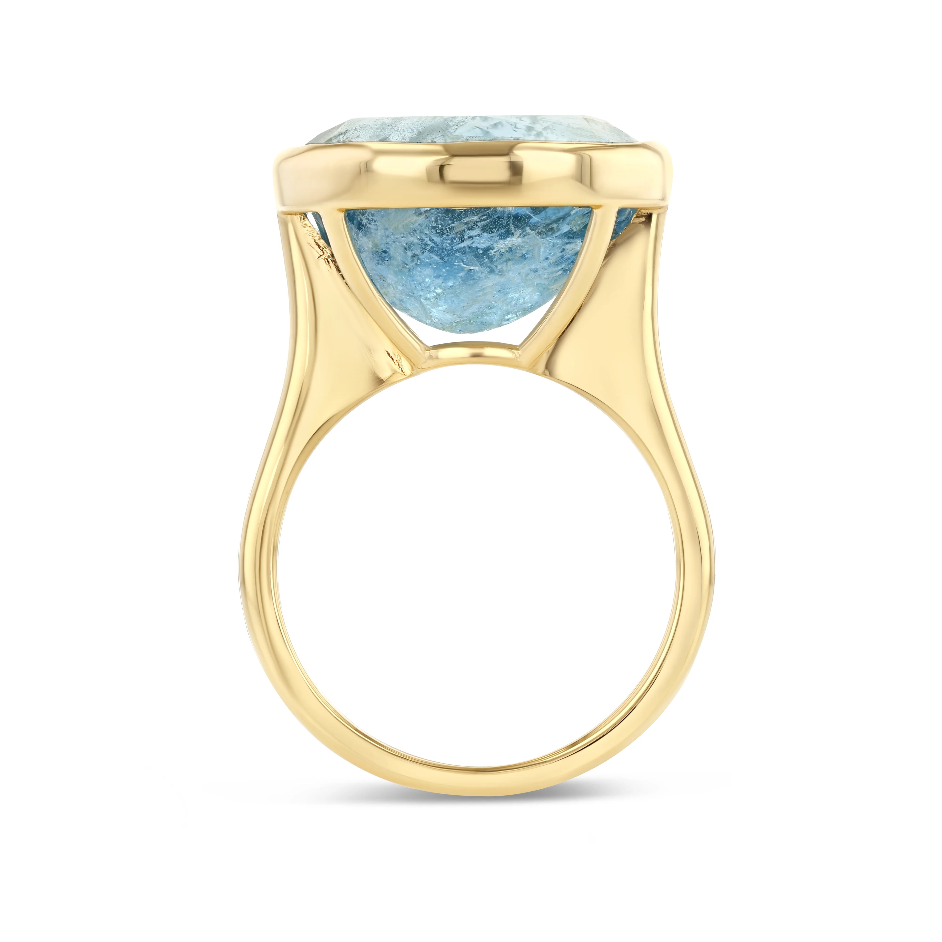 AQUAMARINE BEZEL SET RING - Image 2