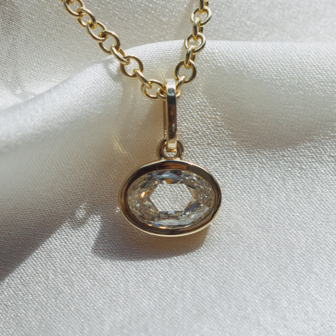 Diamond Oval Birthstone Charm - Image 2