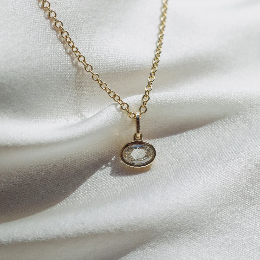 Diamond Oval Birthstone Charm - Image 3