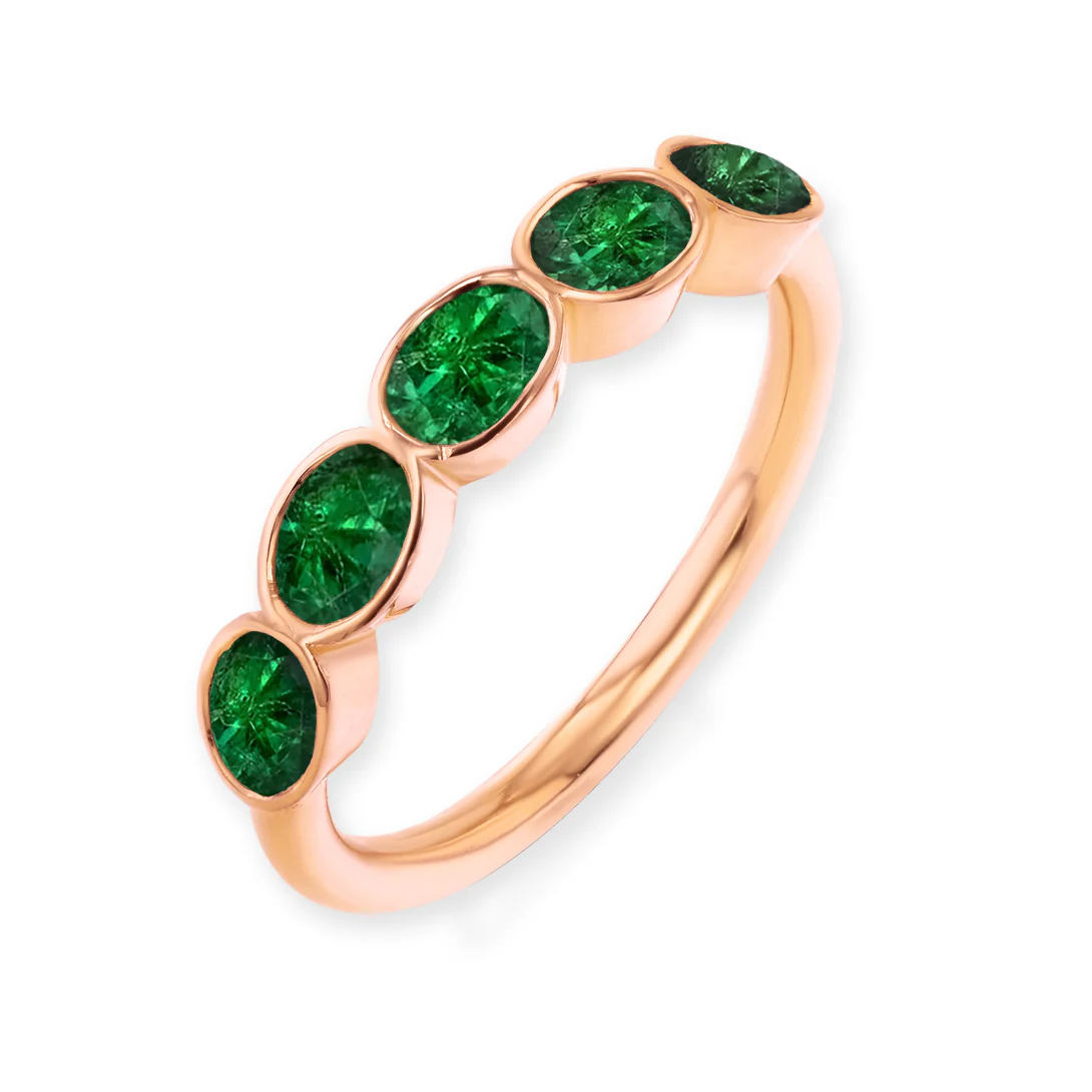 Emerald Oval Bezel Ring - Image 4