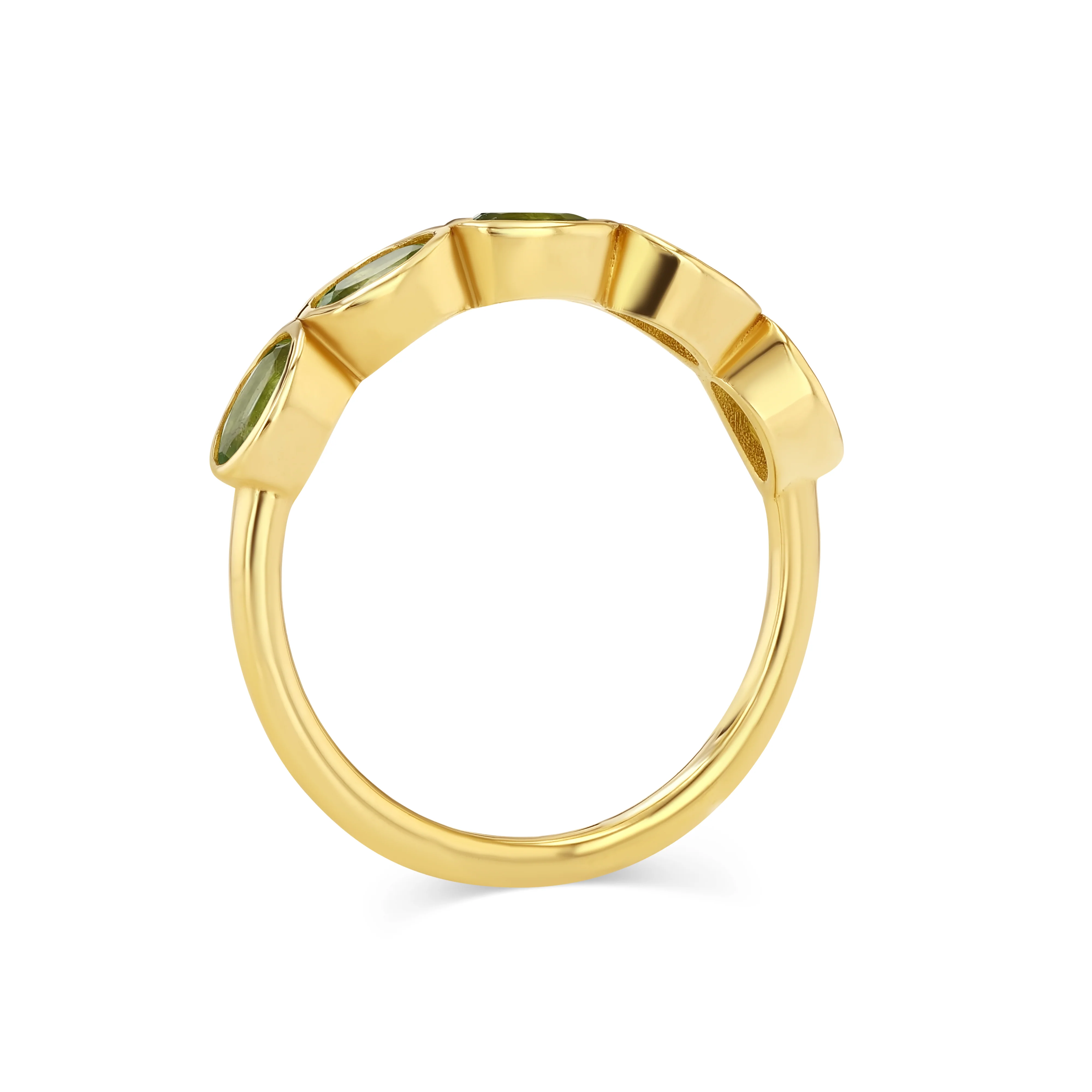 Peridot Oval Bezel Ring - Image 3