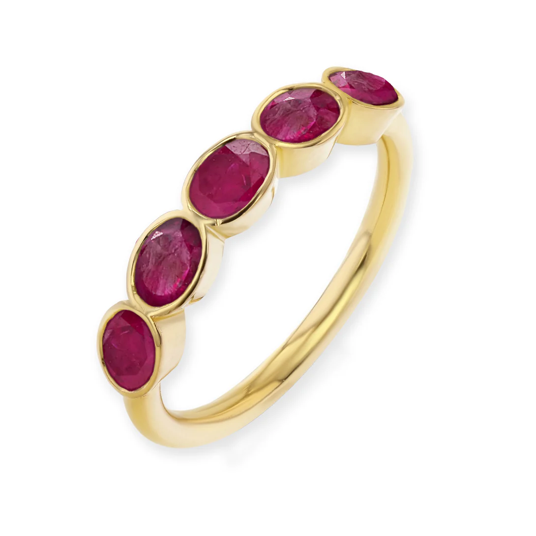 Ruby Oval Bezel Ring