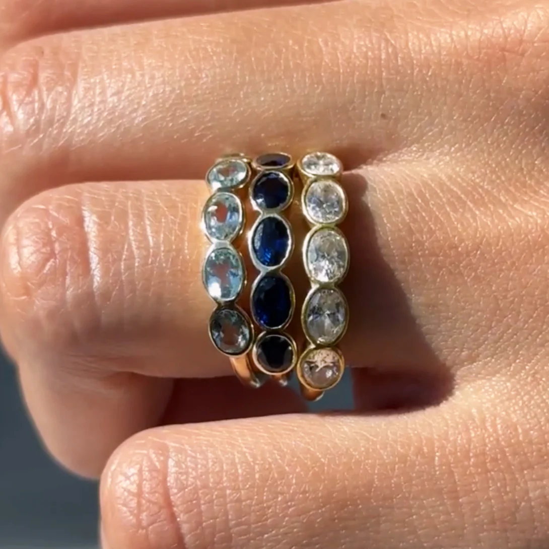 Sapphire Oval Bezel Ring - Image 3