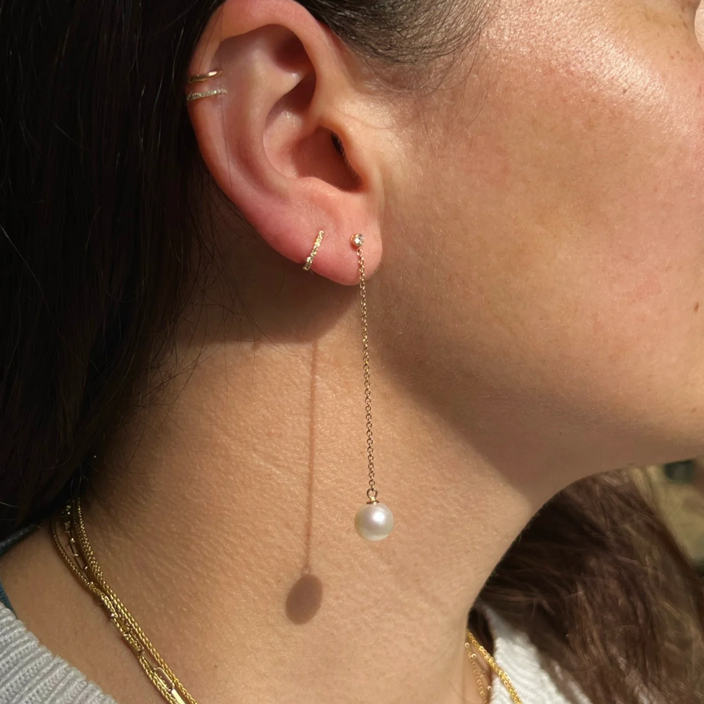 Pearl Drop Earrings - Image 4