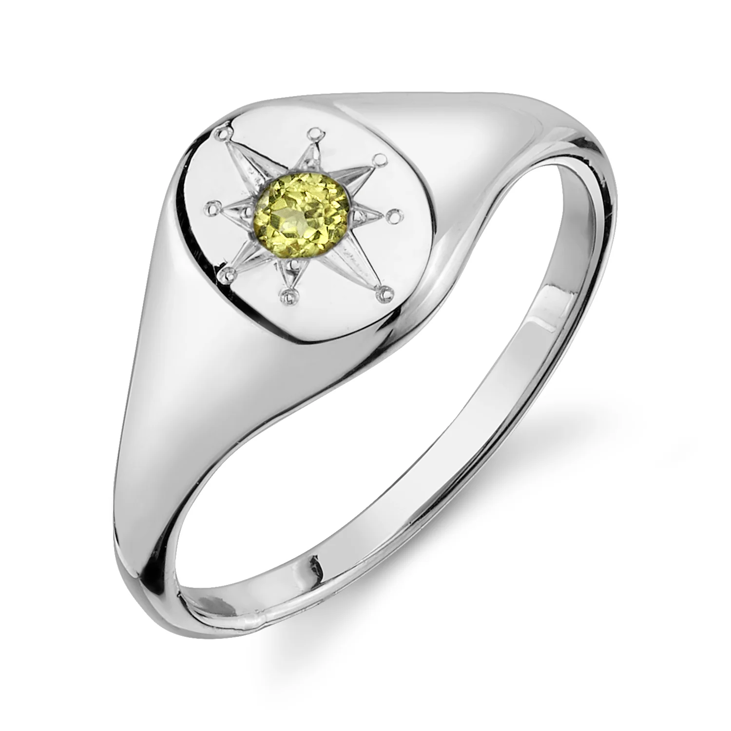 Peridot North Star Signet Ring - Image 3