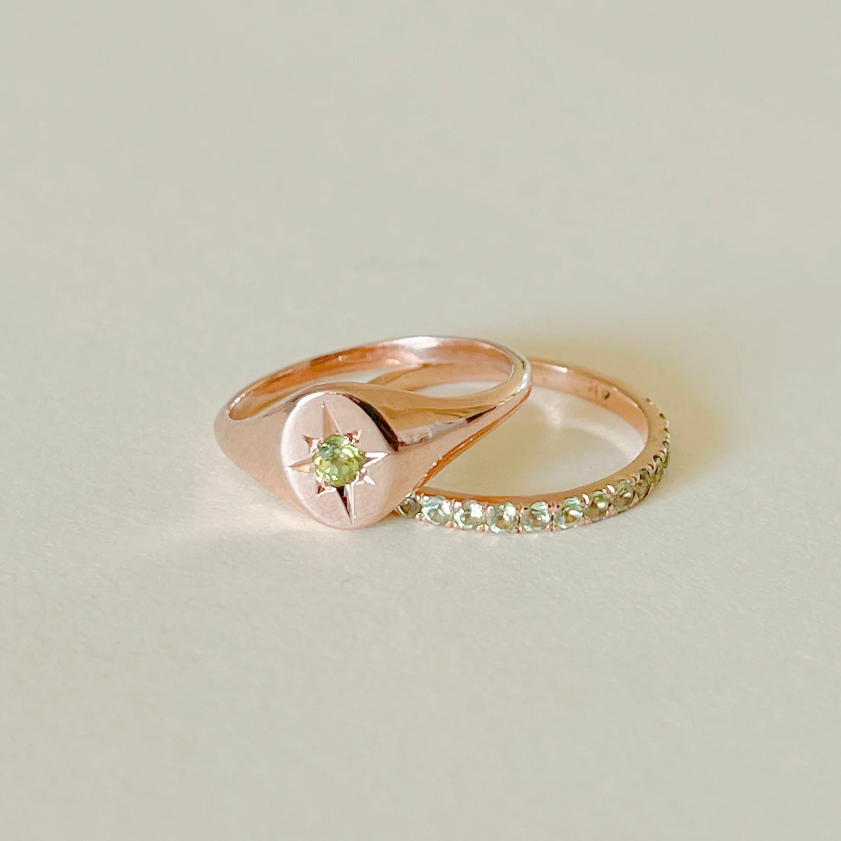 Peridot North Star Signet Ring - Image 6