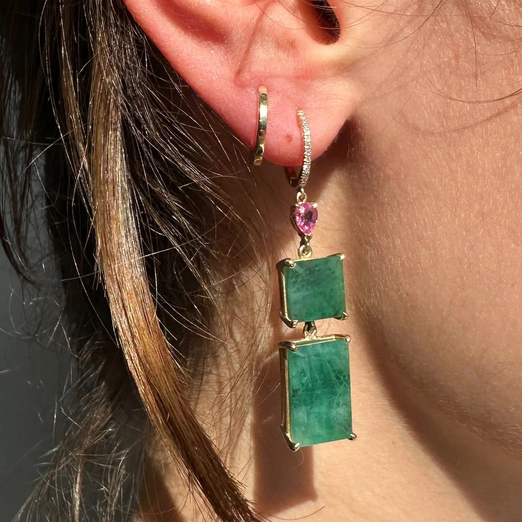 Pink Sapphire & Emerald Drops - Image 3
