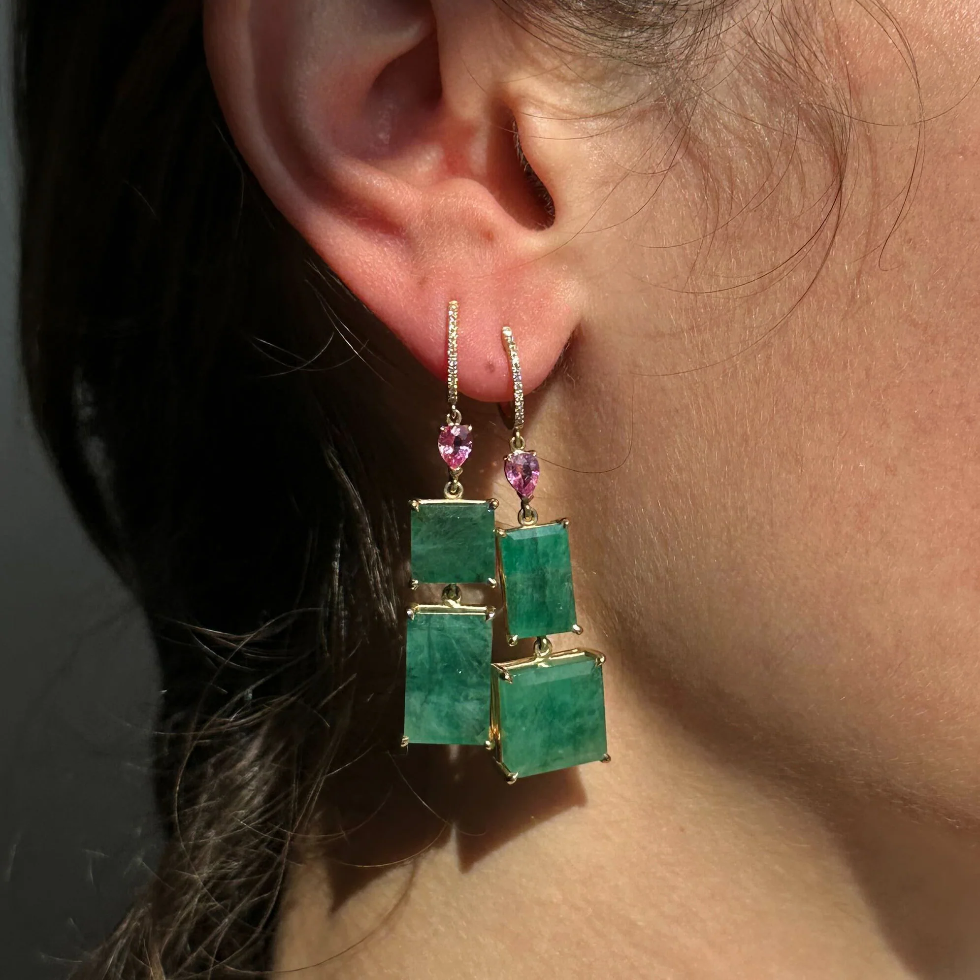 Pink Sapphire & Emerald Drops - Image 4