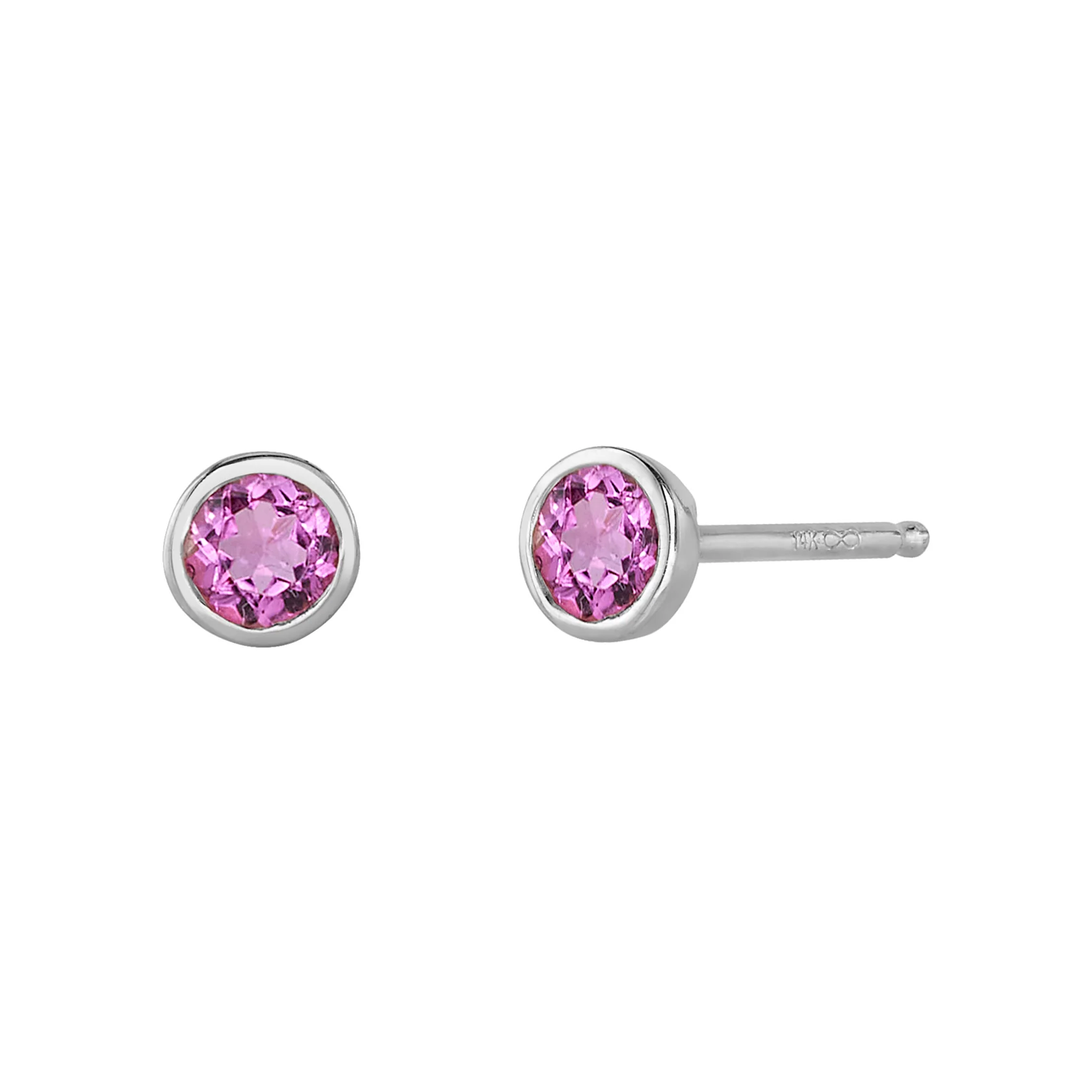Pink Tourmaline Birthstone Earrings - Image 3