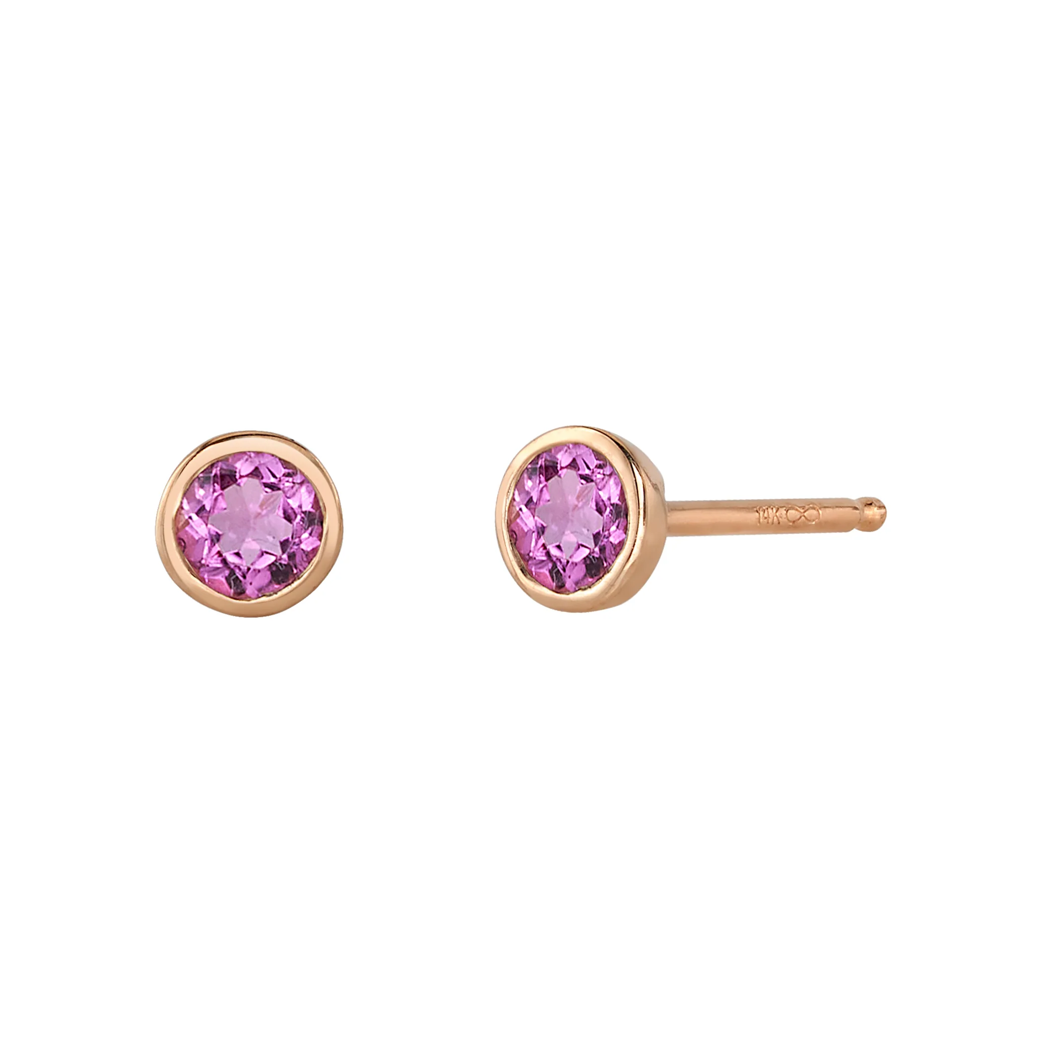 Pink Tourmaline Birthstone Earrings - Image 4