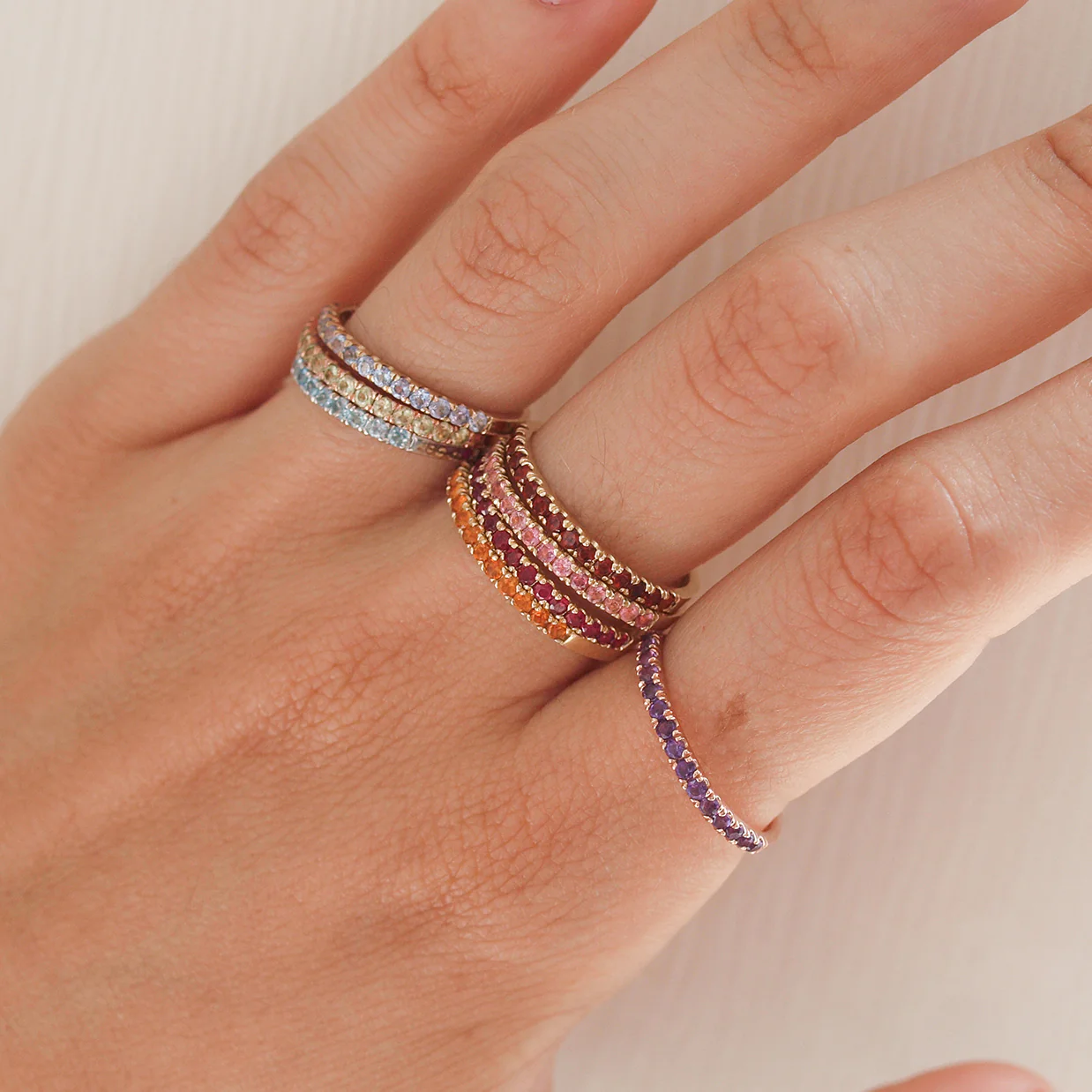 Pink Tourmaline Pavé Ring - Image 7