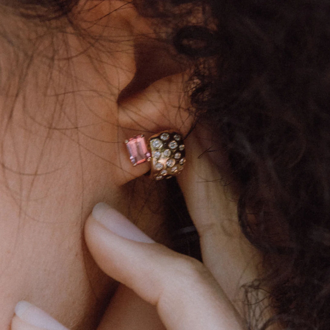 PINK TOURMALINE PRONG SET EARRINGS - Image 3