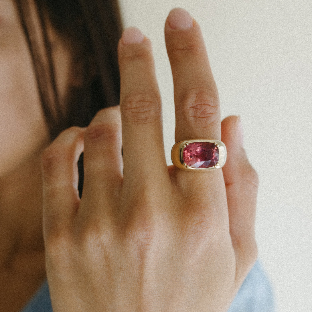 RASPBERRY PINK TOURMALINE CLOUD RING - Image 2